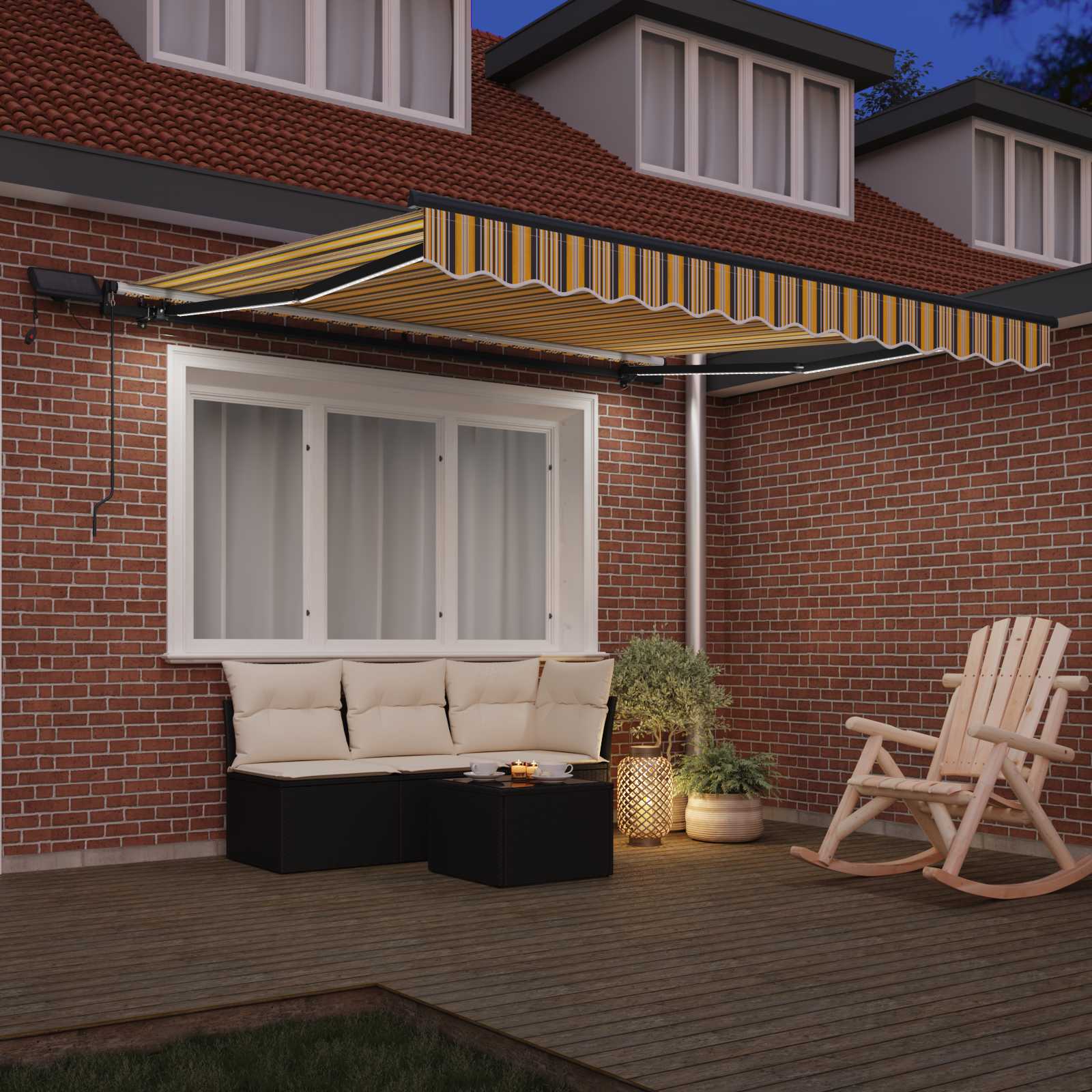 Povlačivi tende Šareni 300 x 250 cm Tkanina i Aluminij