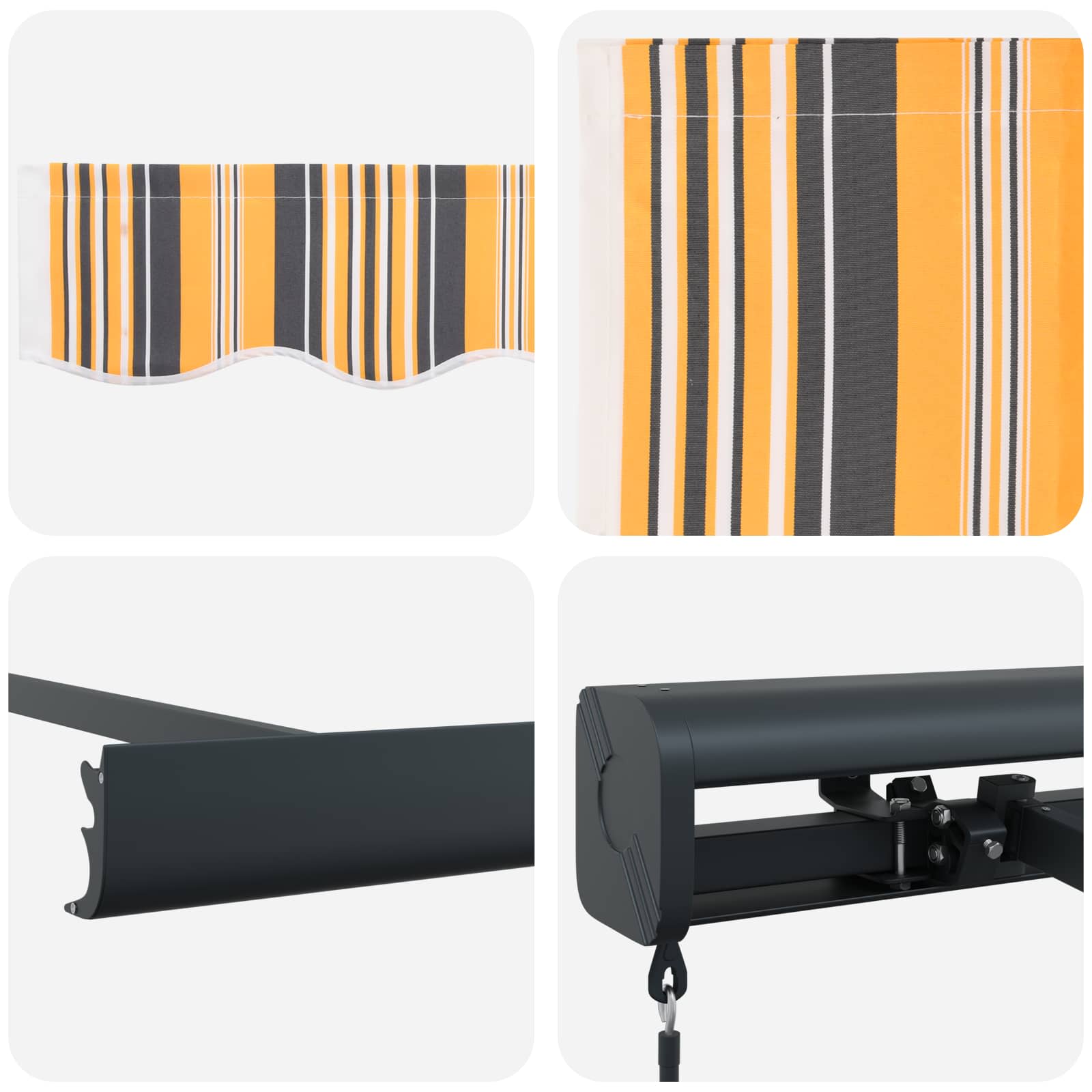 Povlačivi tende Šareni 300 x 250 cm Platno i Aluminij