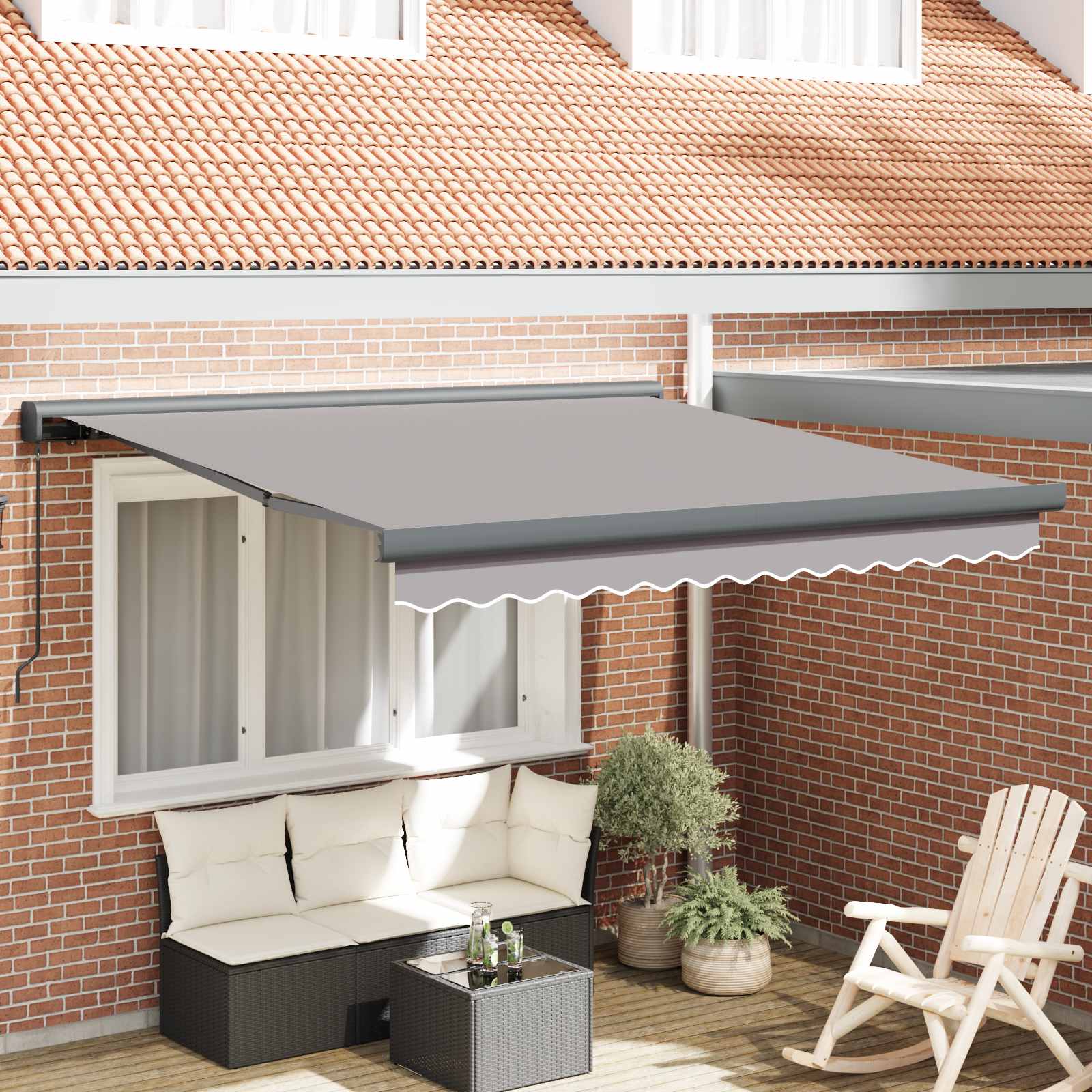Povlačivi tende Svjetlosiva 300 x 250 cm Platno i Aluminij