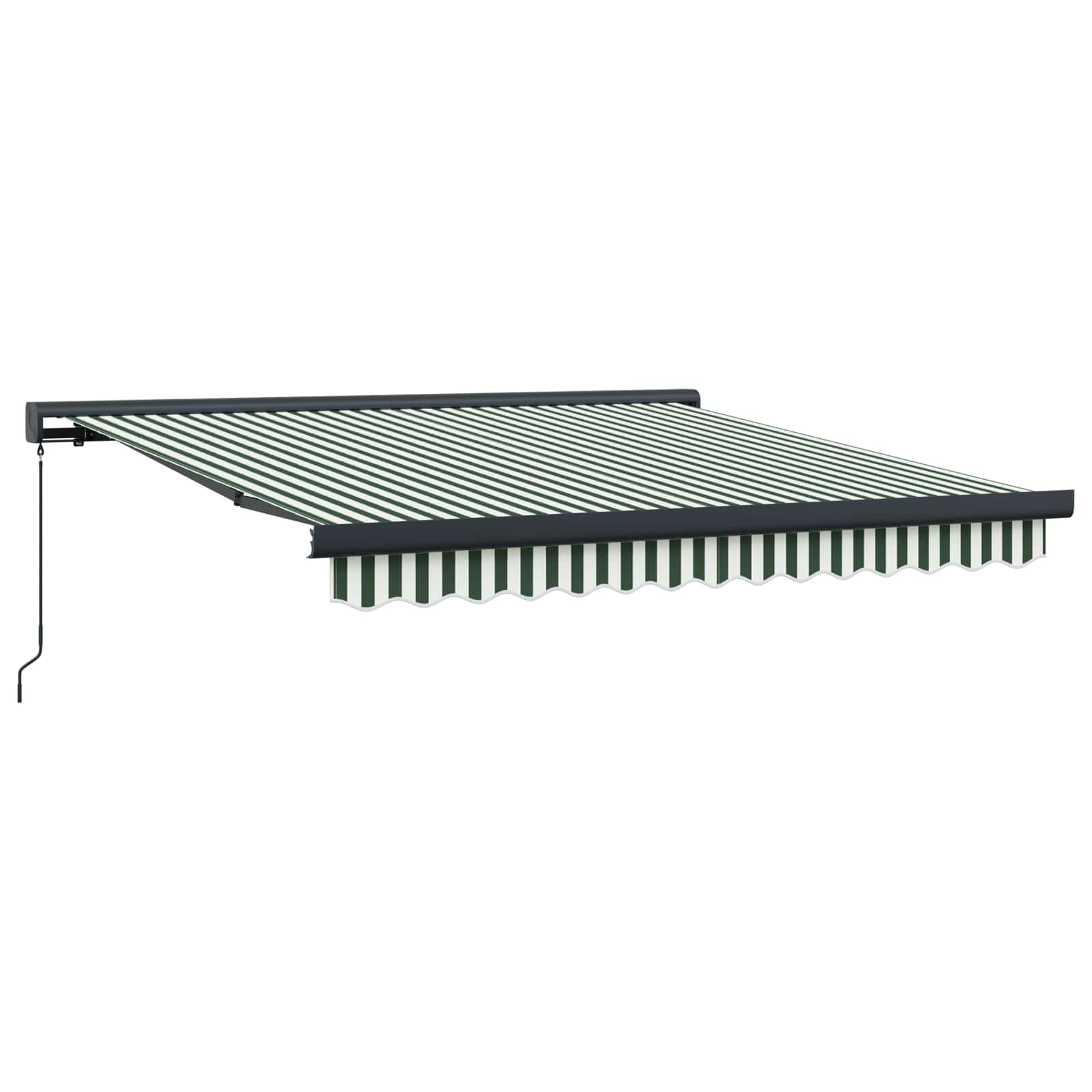 Povlačivi tende Zelena i bijela 300 x 250 cm Platno i Aluminij