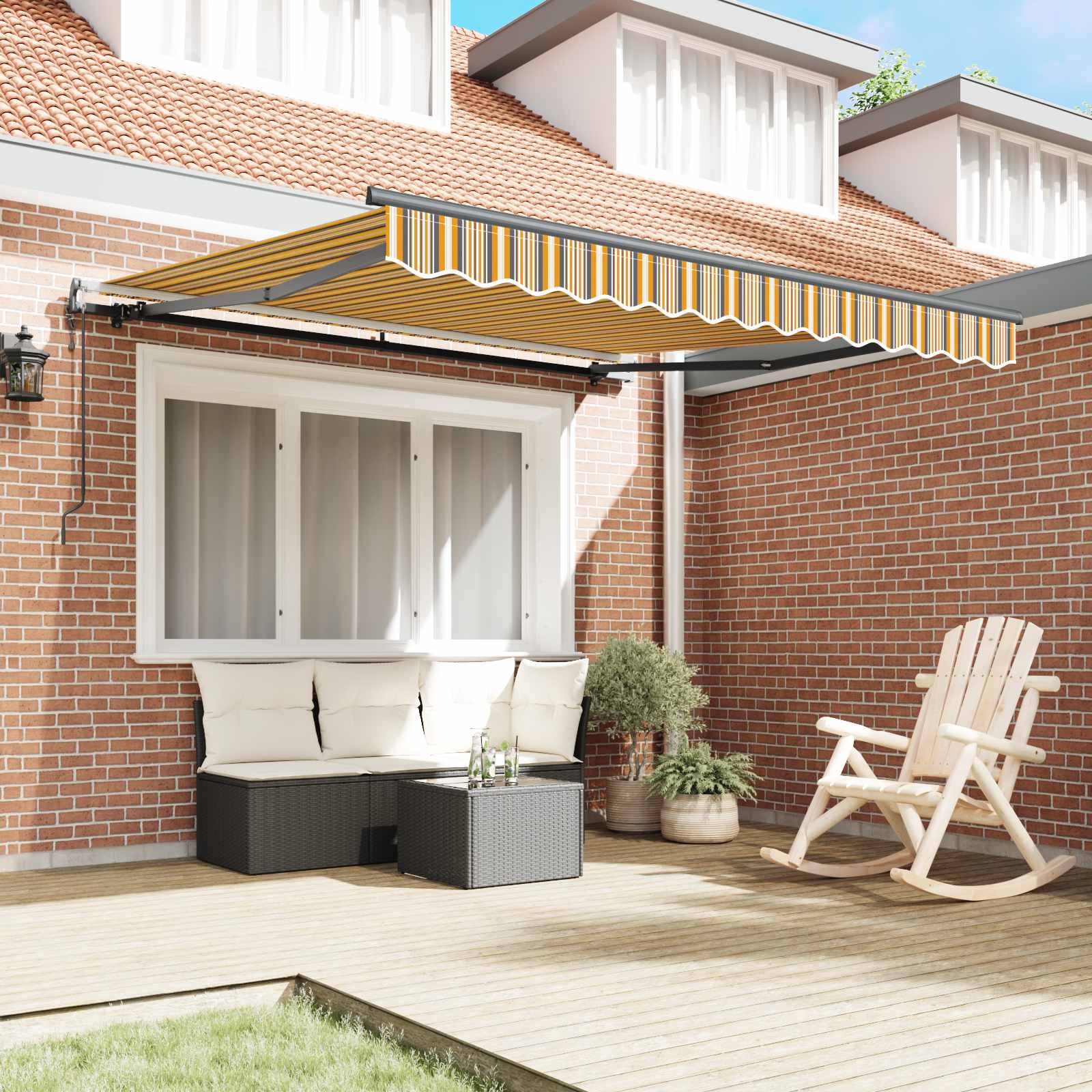 Povlačivi tende Šareni 350 x 250 cm Tkanina i Aluminij
