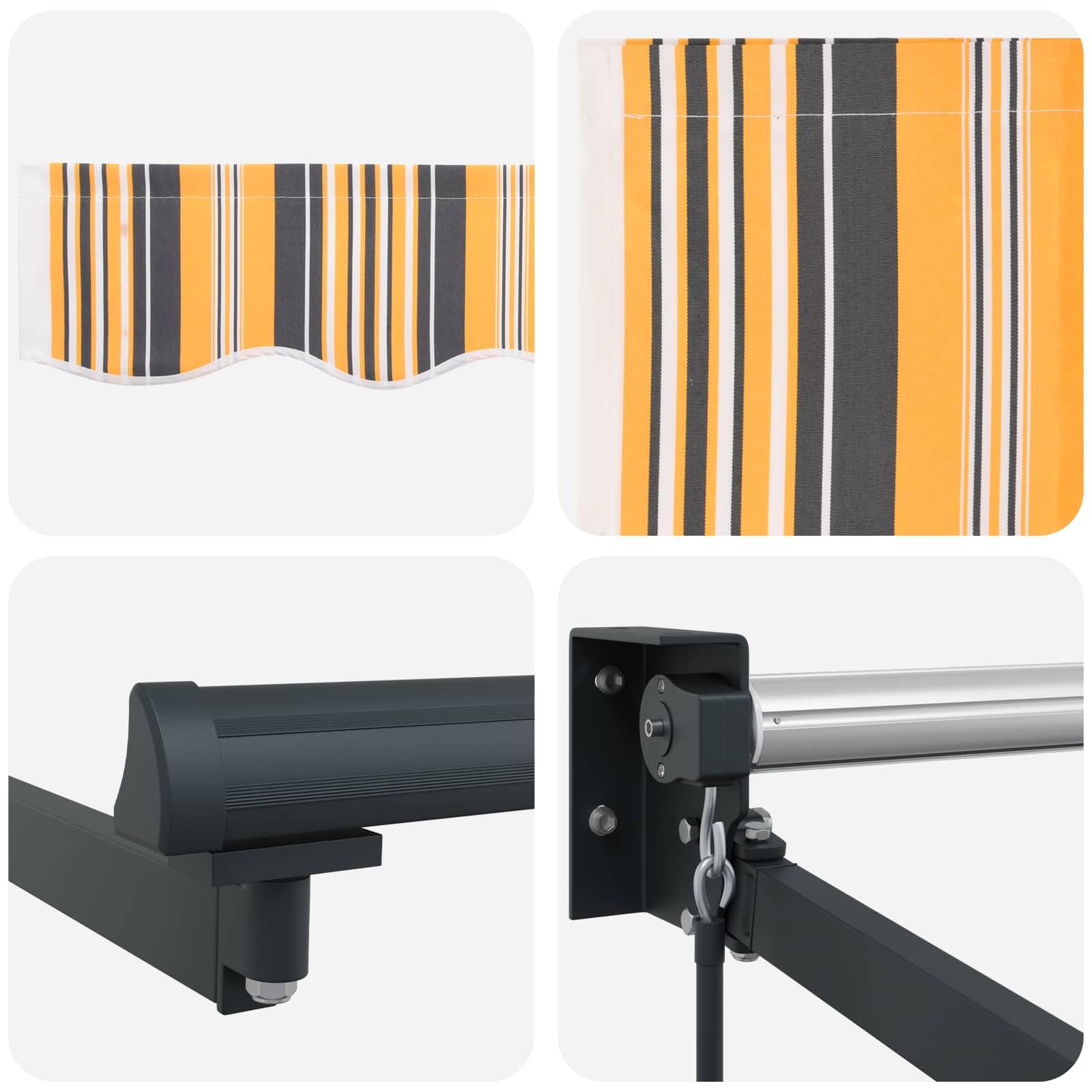 Povlačivi tende Šareni 350 x 250 cm 100% Poliester i Aluminij