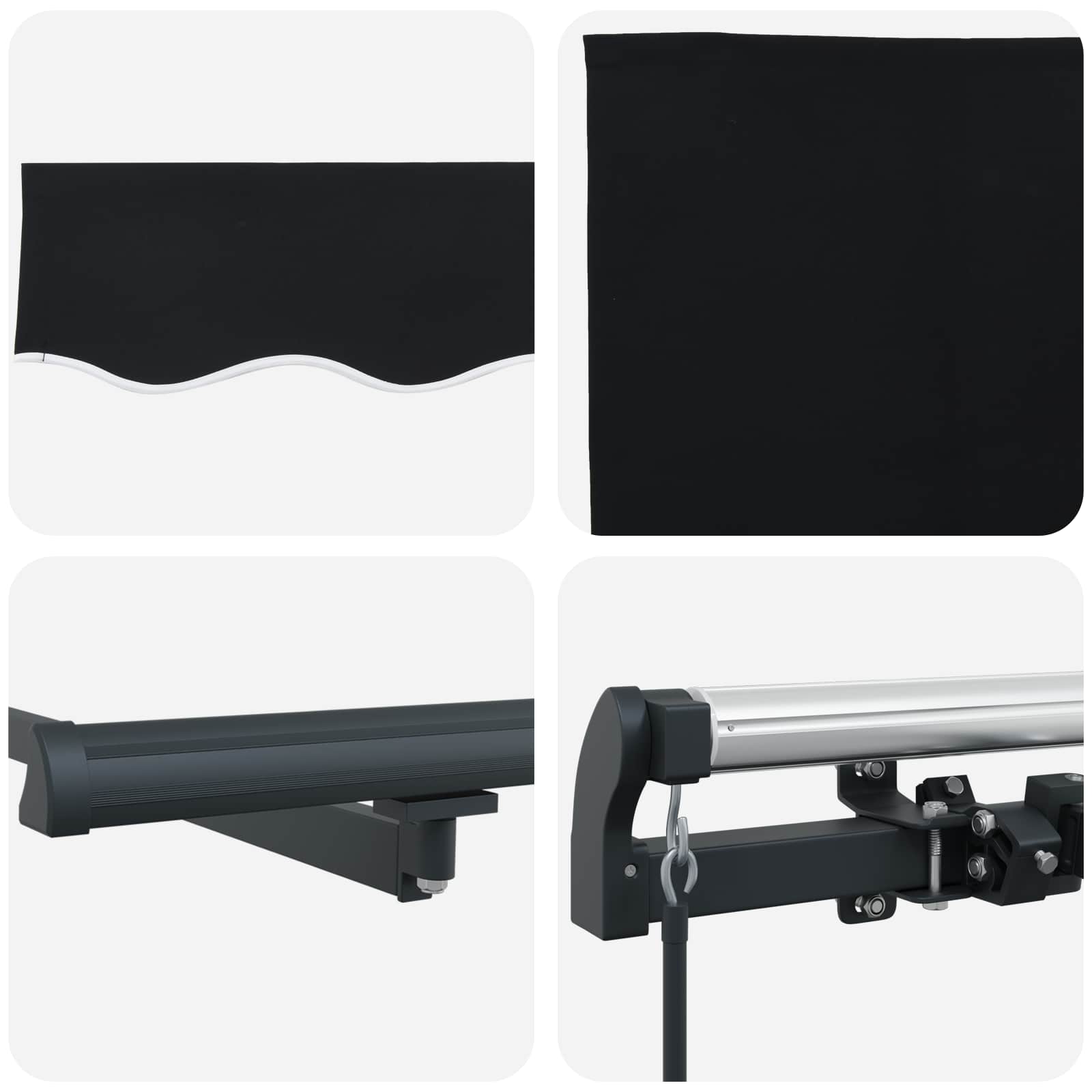 Povlačivi tende Crna 350 x 250 cm Poliester i aluminij