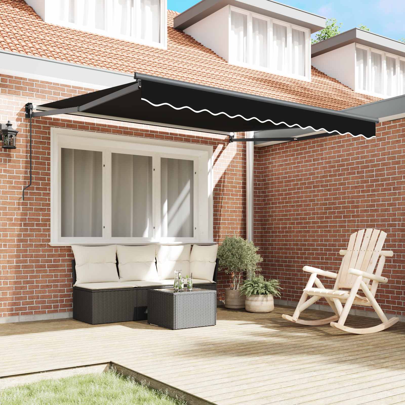 Povlačivi tende Crna 350 x 250 cm 100% Poliester i Aluminij