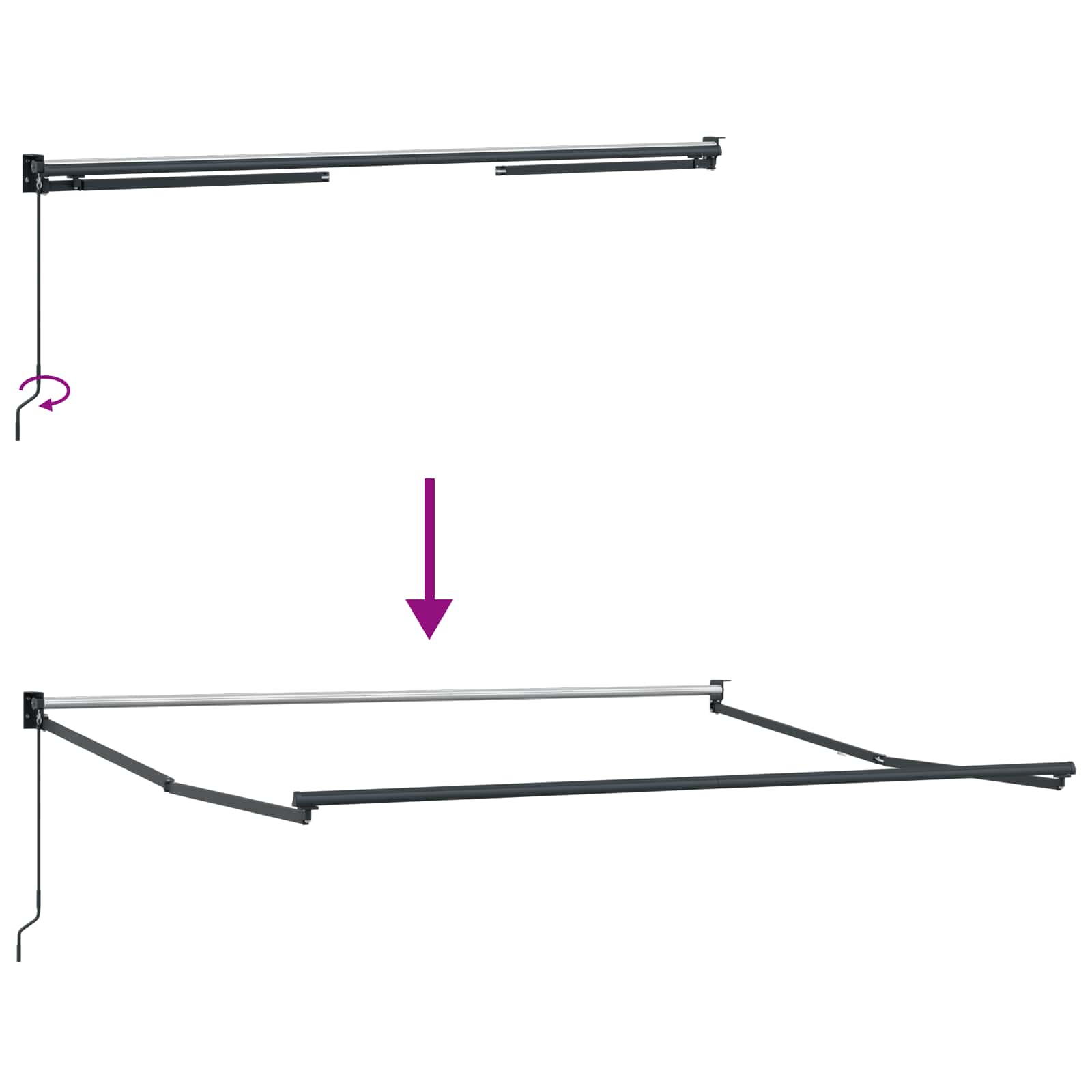 Povlačivi tende Crna 350 x 250 cm 100% Poliester i Aluminij