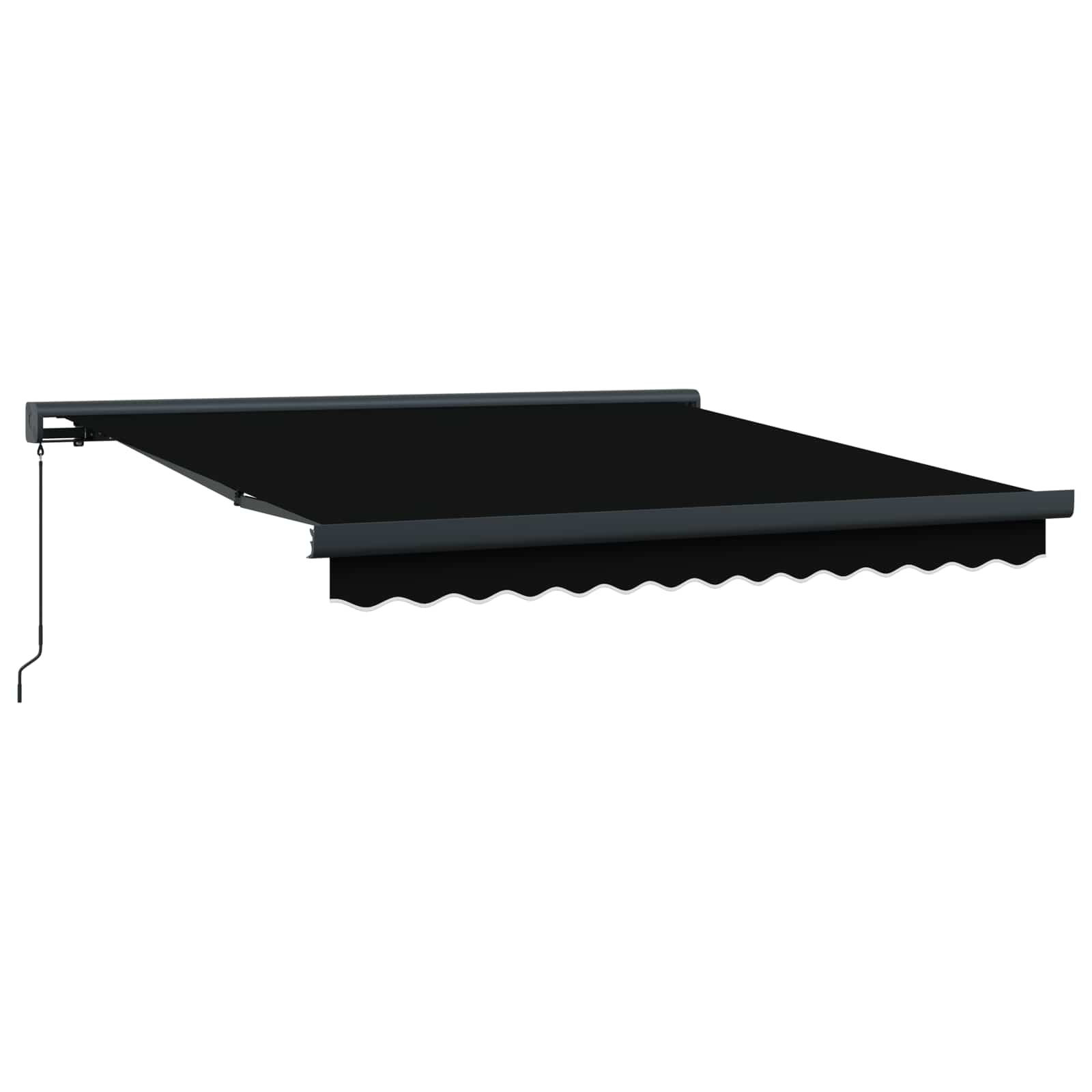 Povlačivi tende Crna 350 x 250 cm Platno i Aluminij
