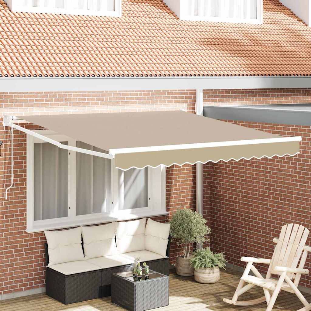 Nadstrešnica Bež 350 x 250 cm Poliester i metal