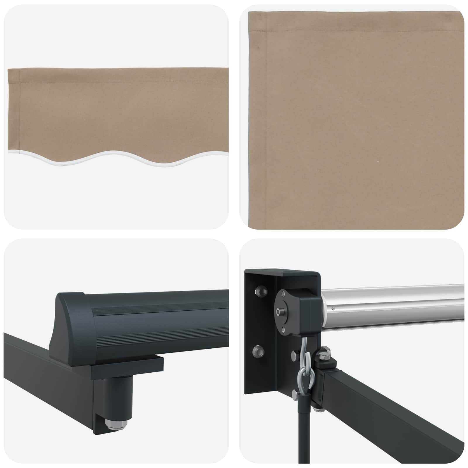 Povlačivi tende Bež 350 x 250 cm 100% Poliester i Aluminij
