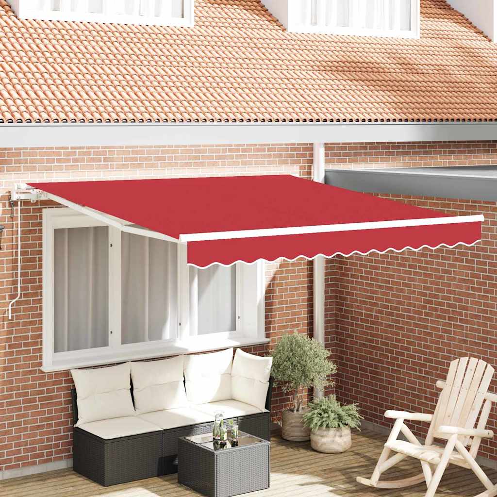Povlačivi tende Crvena 350 x 250 cm Tkanina i Aluminij