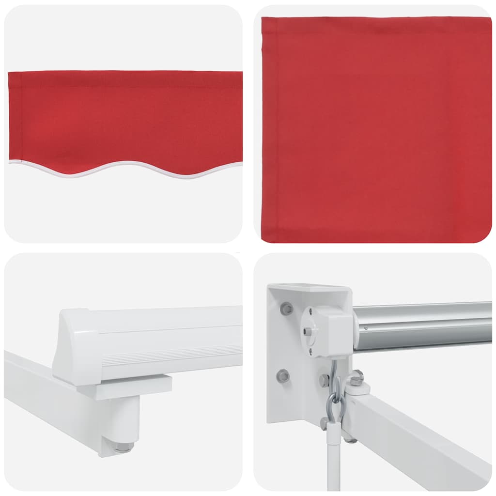 Povlačivi tende Crvena 350 x 250 cm 100% Poliester i Aluminij