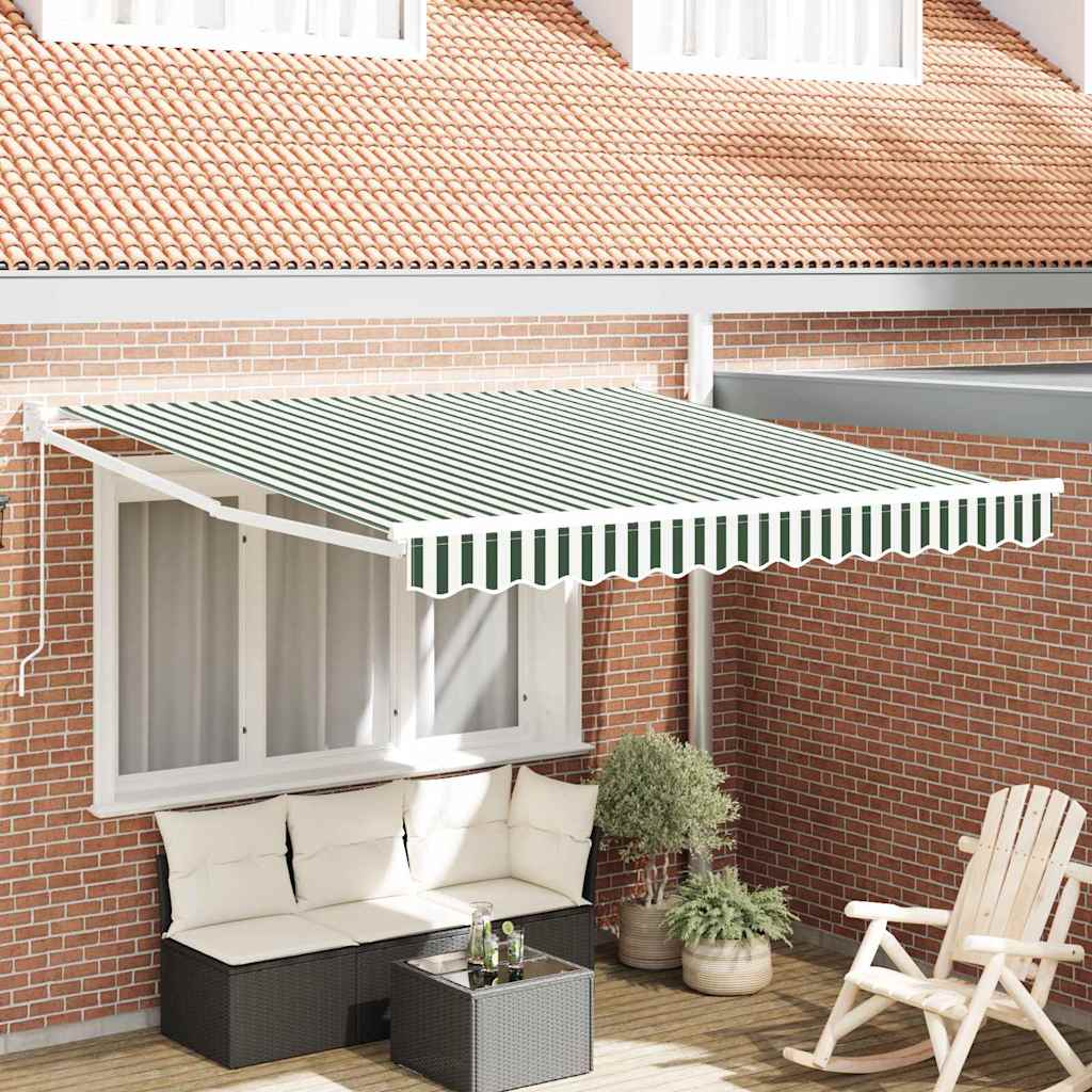 Povlačivi tende Zelena i bijela 350 x 250 cm