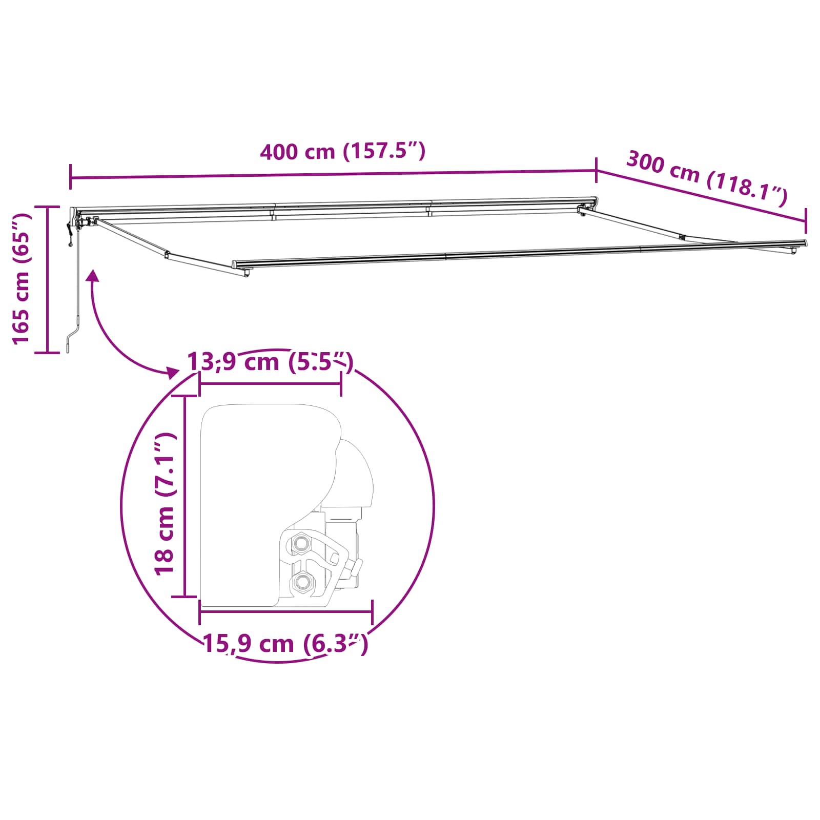 Okvir tende Žuta i Siva 400 × 300 cm Poliester s PU premazom