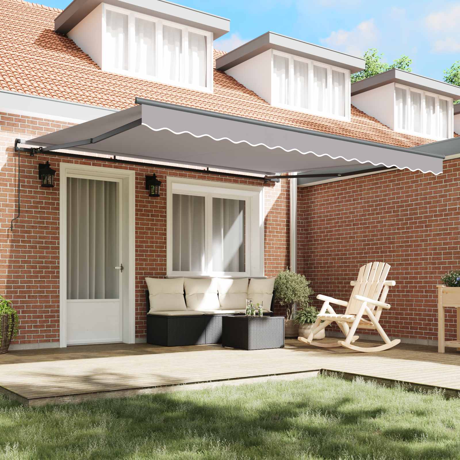 Povlačivi tende Svjetlosiva 400 × 300 cm Poliester i aluminij