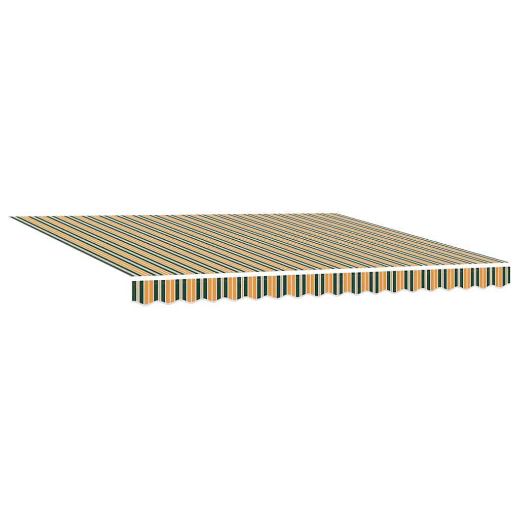 Skrovita tenda Zelena i žuta 400 × 300 cm Poliester i čelik