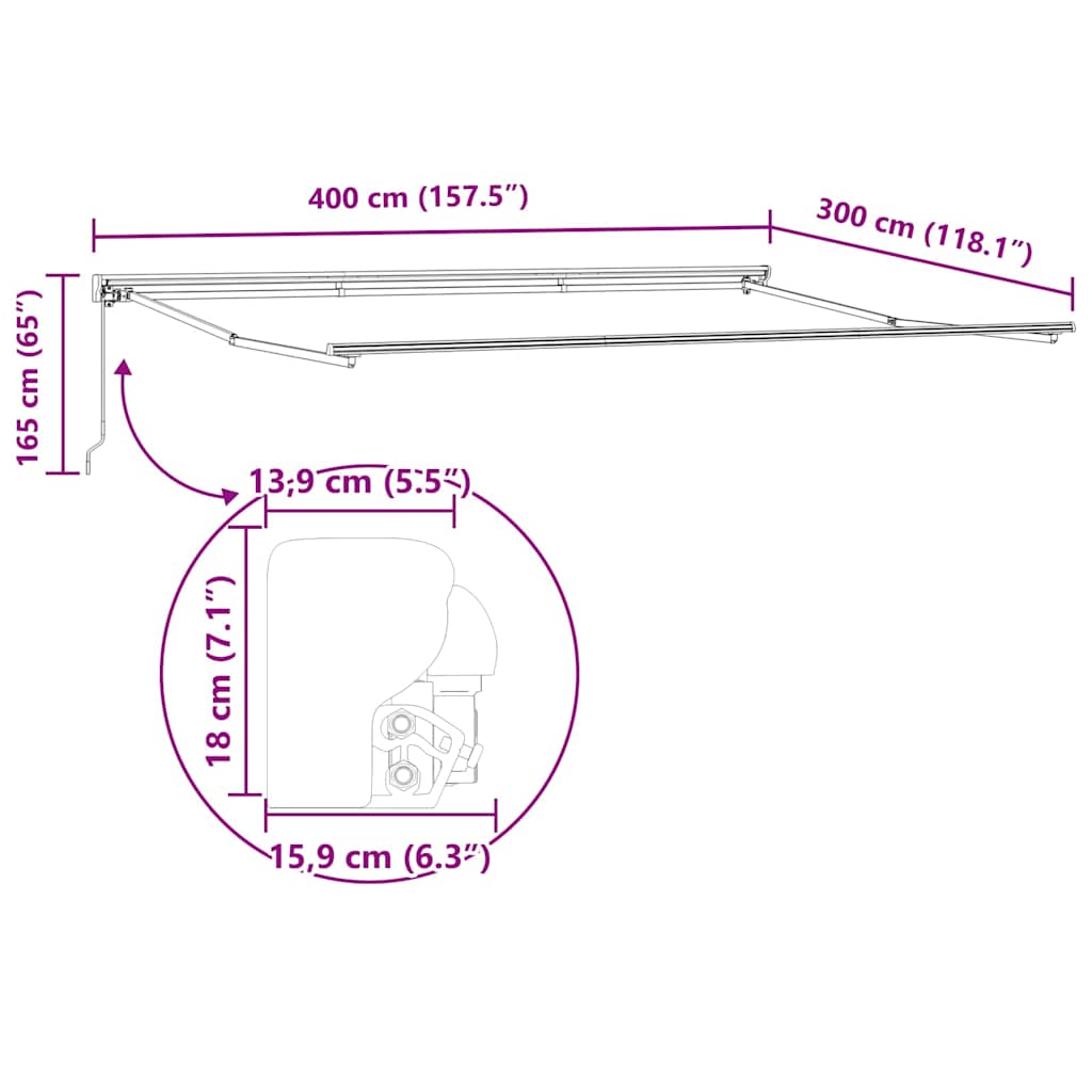 Okvir tende Zelena i žuta 400 × 300 cm Poliester s PU premazom