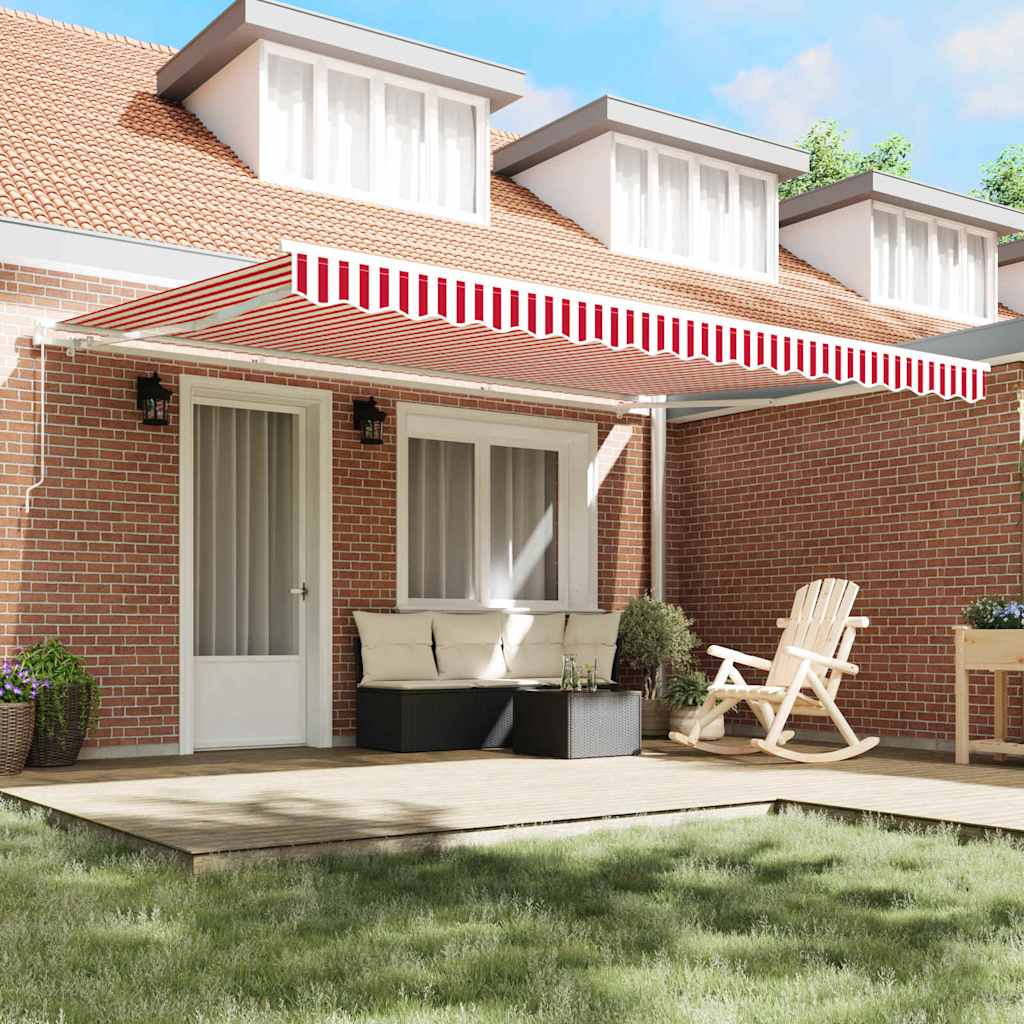 Povlačivi tende Crvena 450 × 300 cm Poliester i aluminij