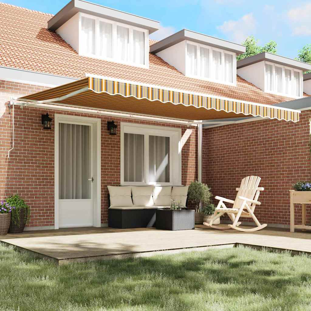 Povlačivi tende Šareni 450 × 350 cm Tkanina i Aluminij