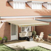 Skrovita tenda Zelena i žuta 450 × 350 cm Tkanina i čelik