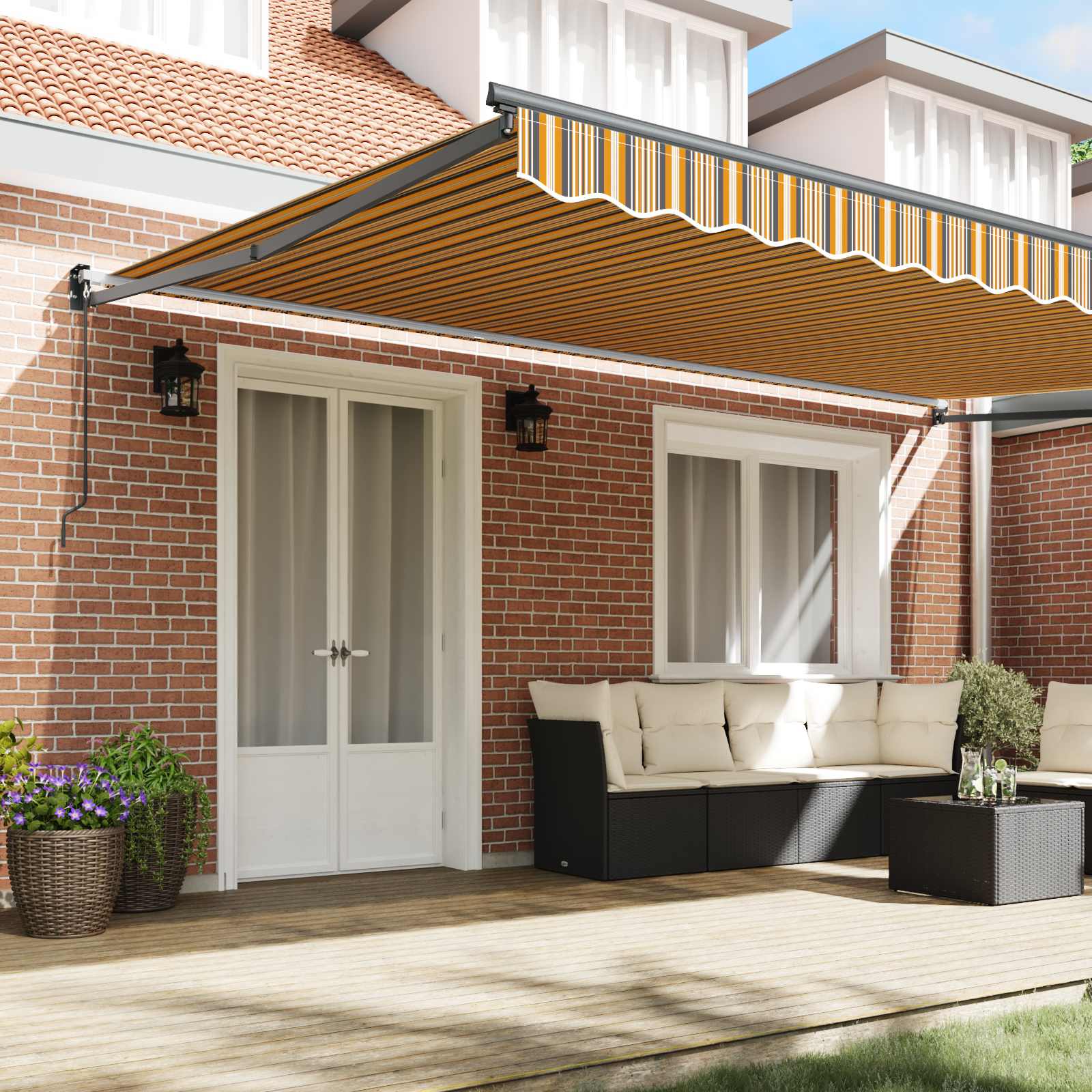 Povlačivi tende Šareni 500 × 300 cm 100% Poliester i Aluminij
