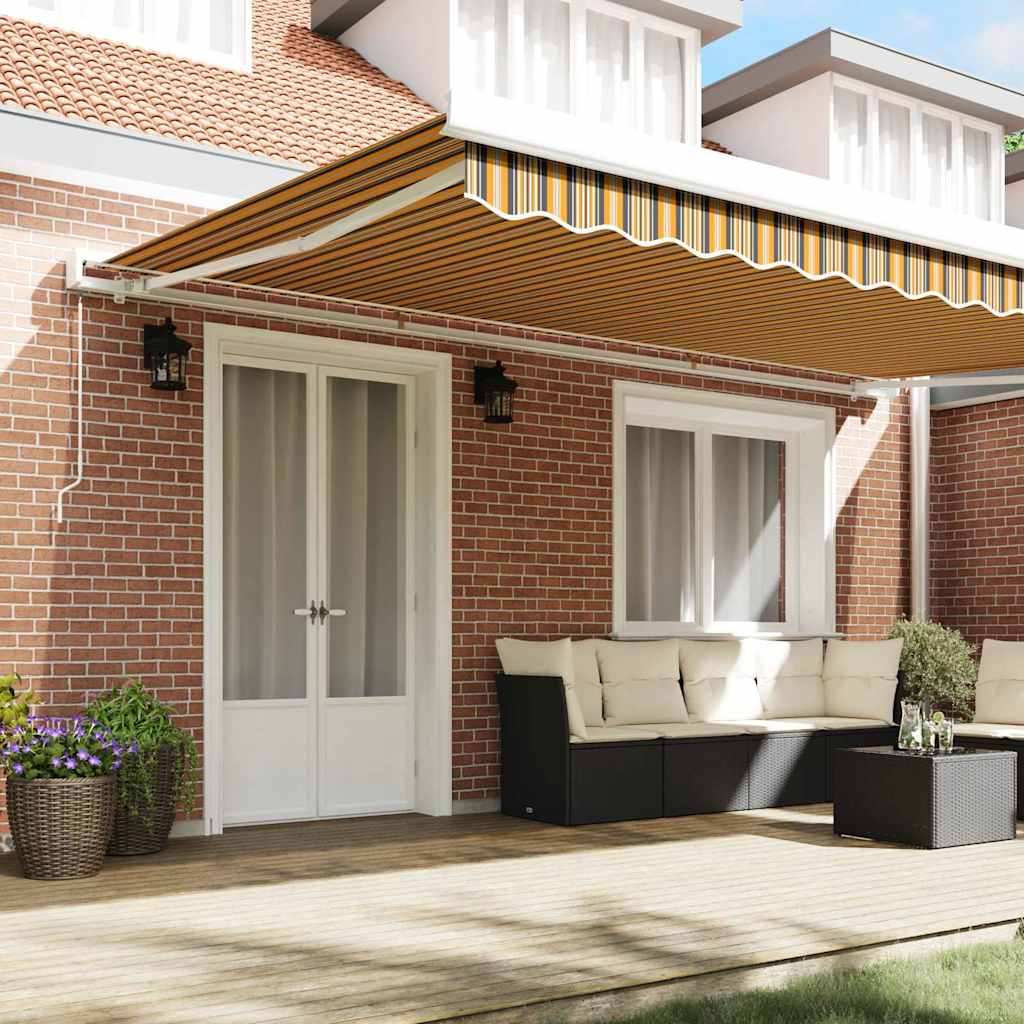 Povlačivi tende Šareni 500 × 300 cm Platno i Aluminij