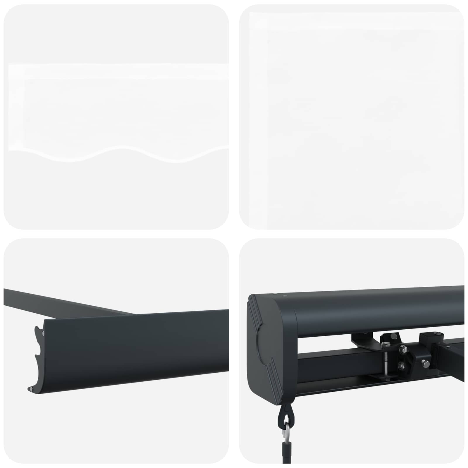 Povlačivi tende Bijela 500 × 300 cm Platno i Aluminij