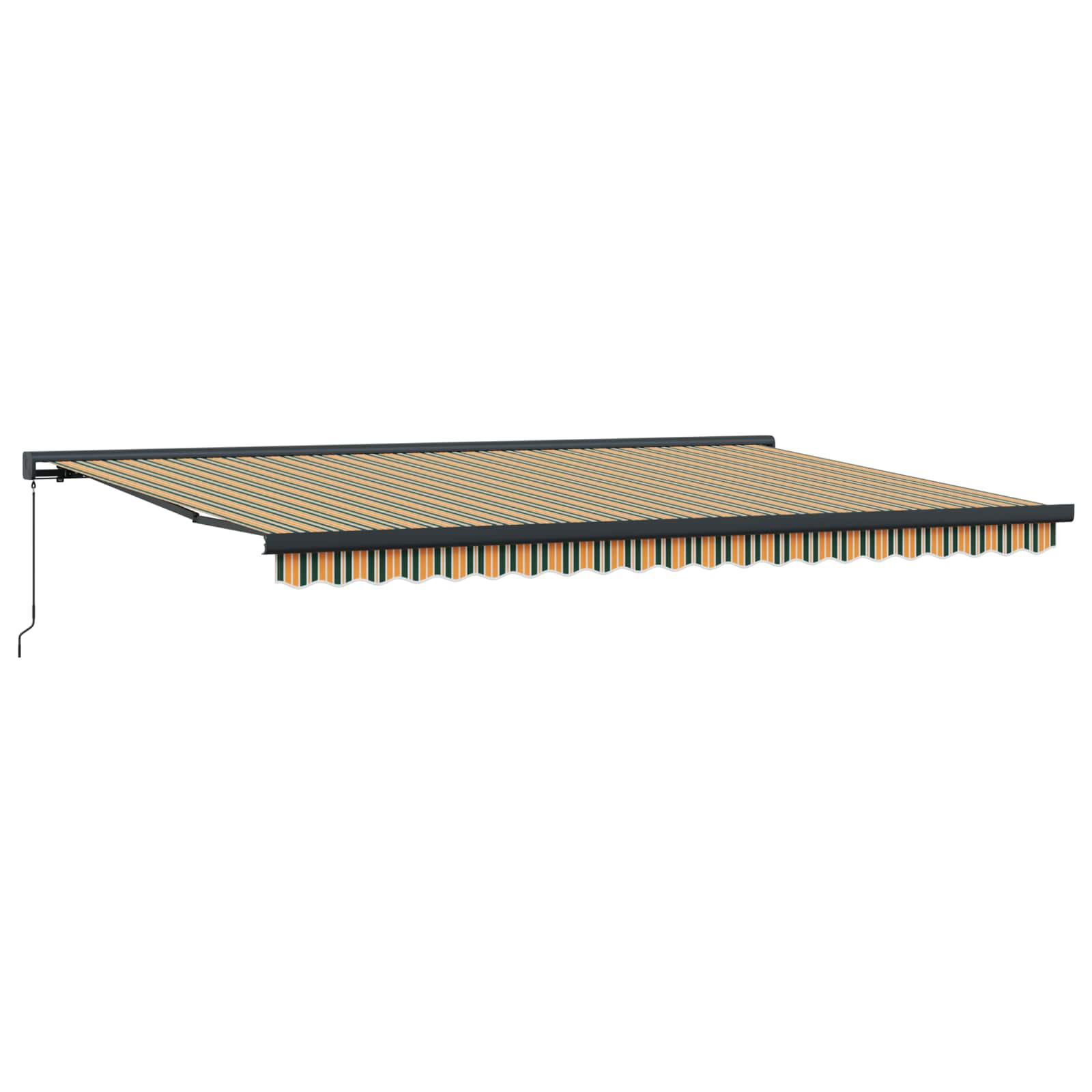 Povlačivi tende Zelena i žuta 500 × 300 cm Platno i Aluminij
