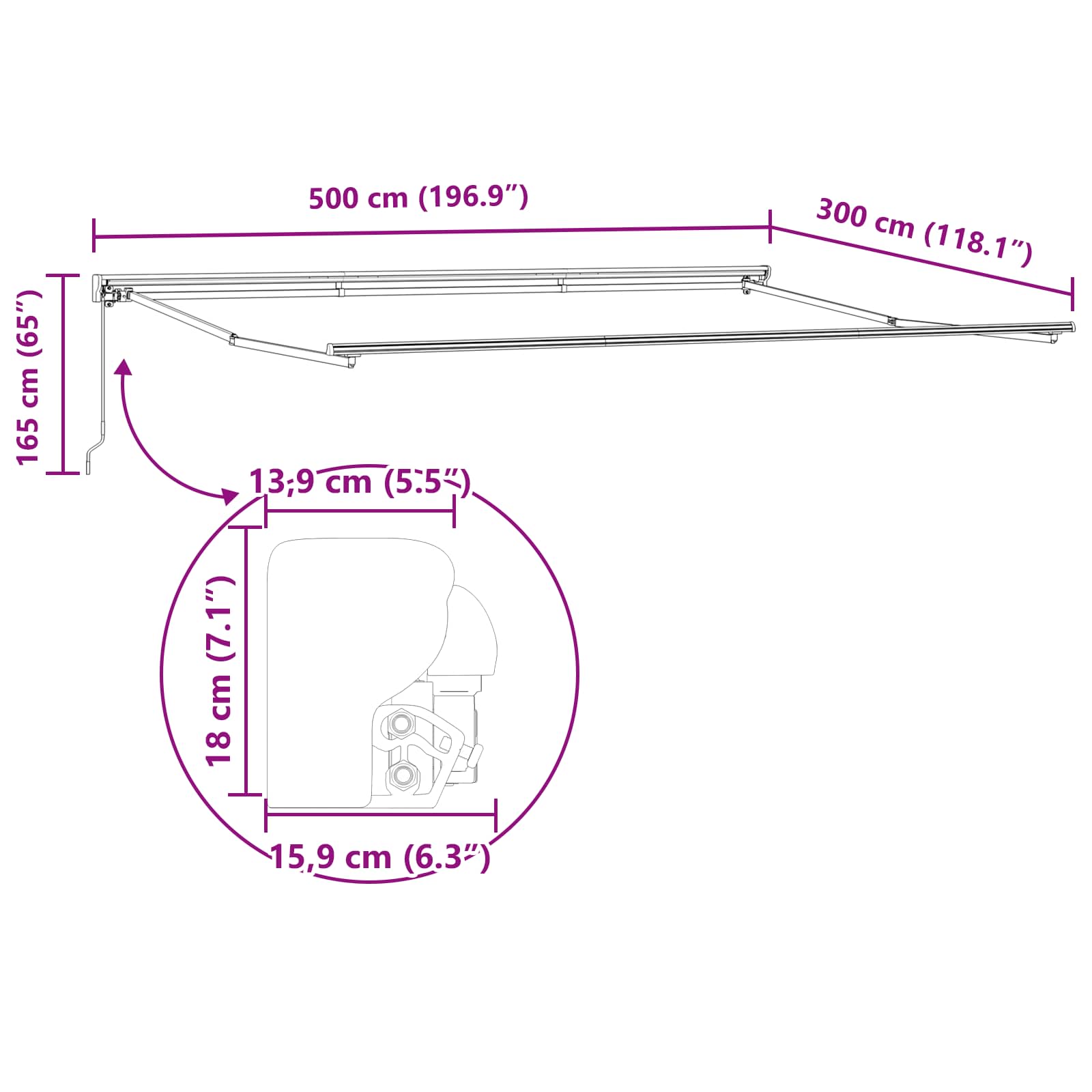 Okvir tende Zelena i žuta 500 × 300 cm Poliester s PU premazom