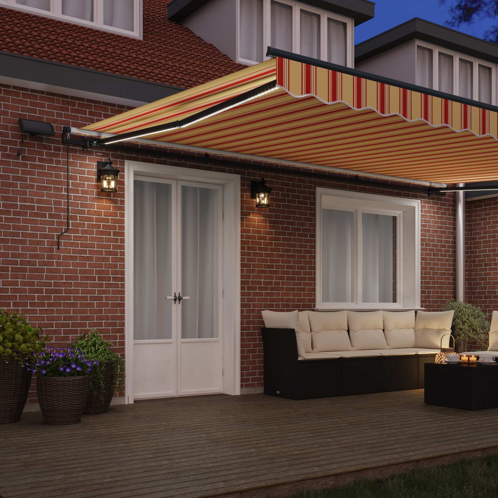 Skrovita tenda žuta i narančasta 500 ×350 cm tkanina