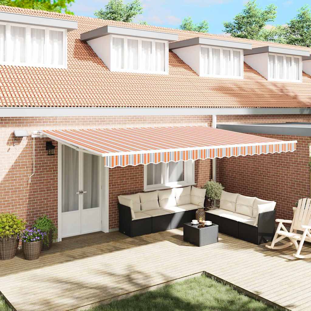 Povlačivi tende Šareni 500 × 350 cm Tkanina i Aluminij