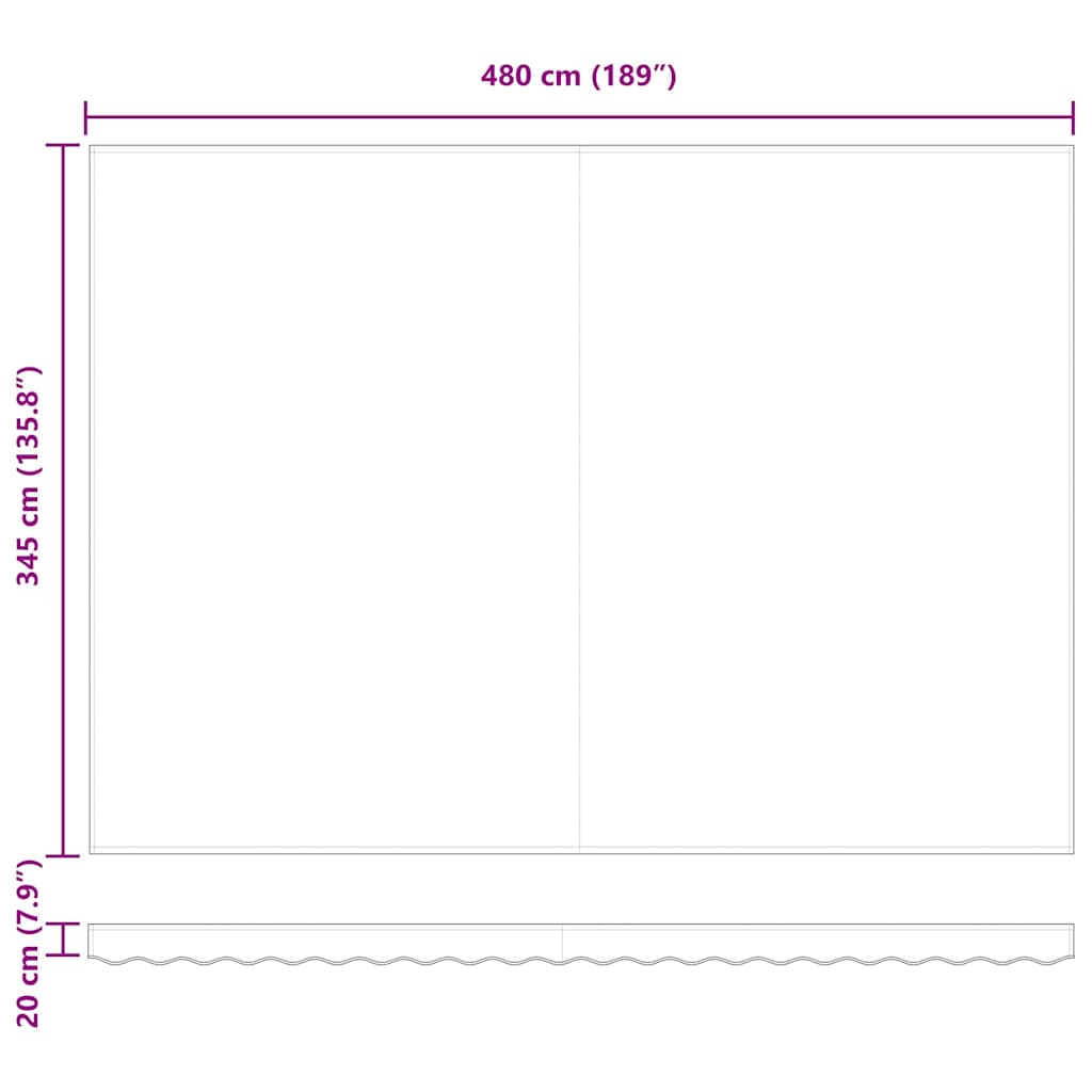 Povlačivi tende Šareni 500 × 350 cm Tkanina i Aluminij