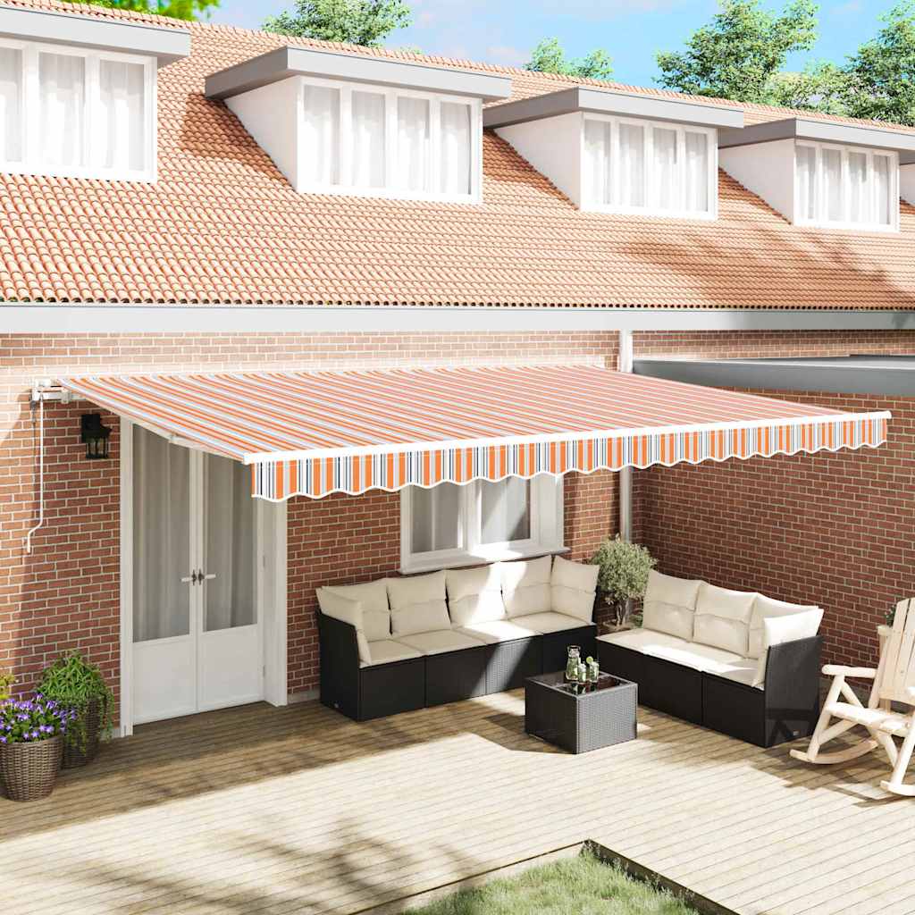 Povlačivi tende Šareni 500 × 350 cm Tkanina i Aluminij