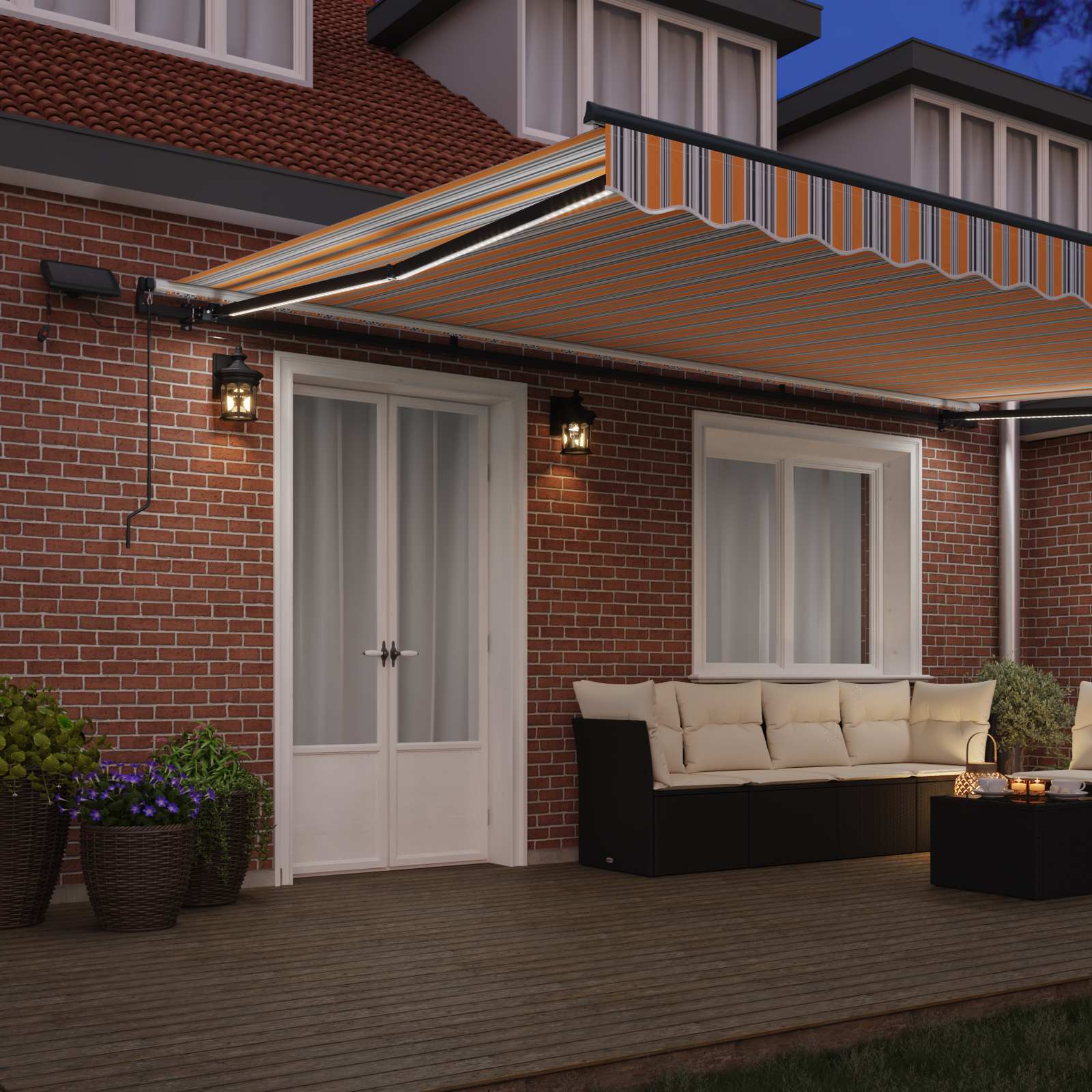 Povlačivi tende Šareni 500 × 350 cm Tkanina i Aluminij