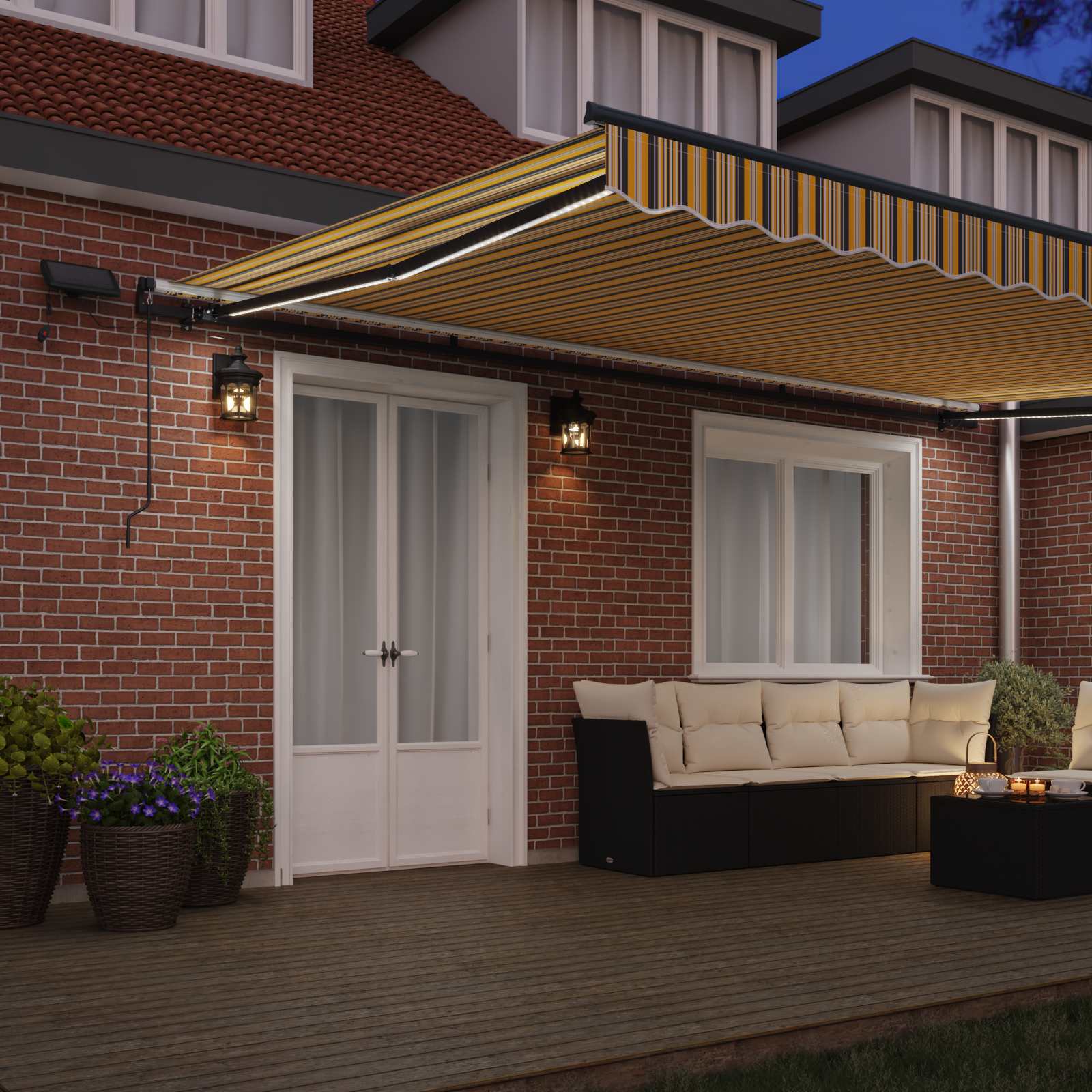 Povlačivi tende Šareni 500 × 350 cm Tkanina i Aluminij