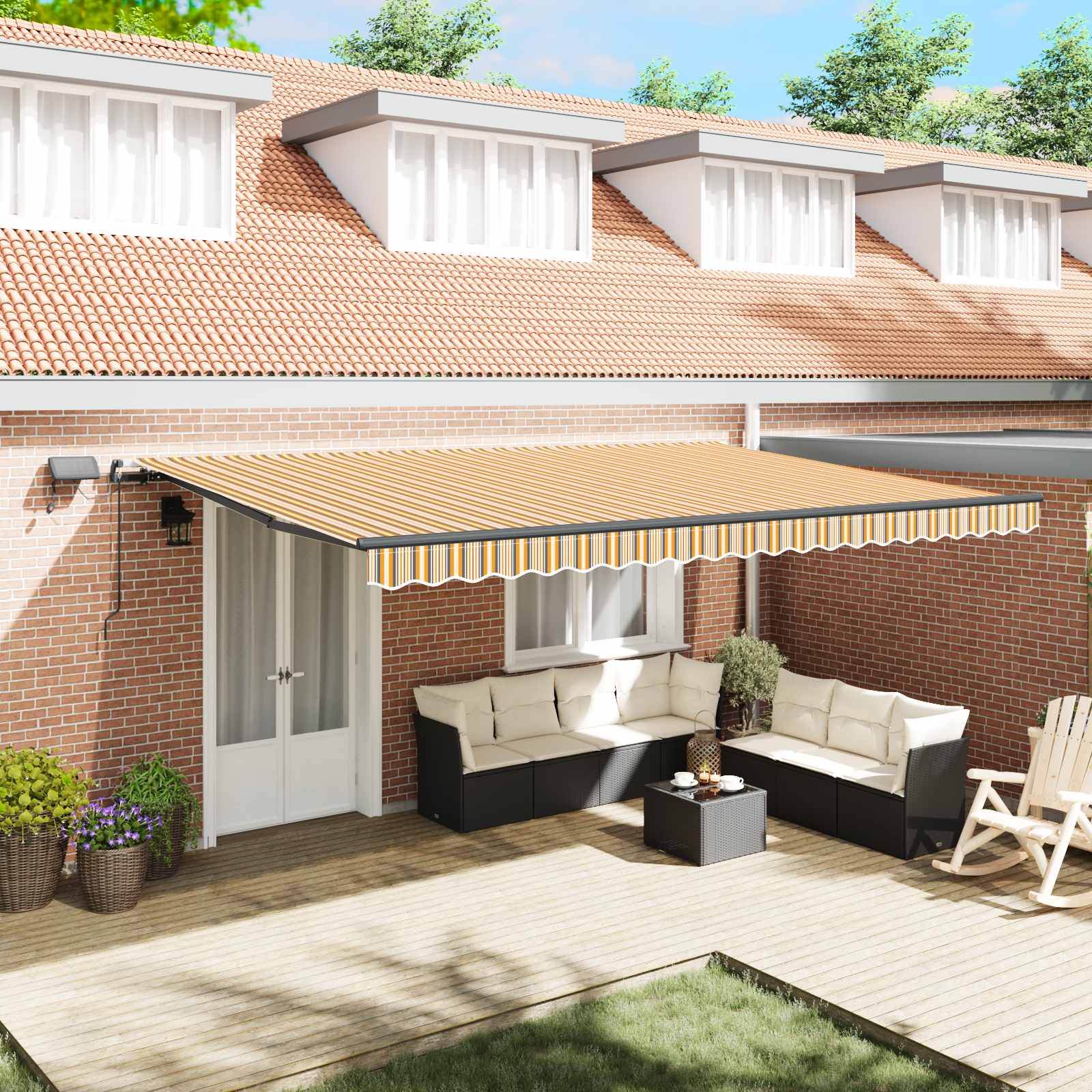 Povlačivi tende Šareni 500 × 350 cm Tkanina i Aluminij