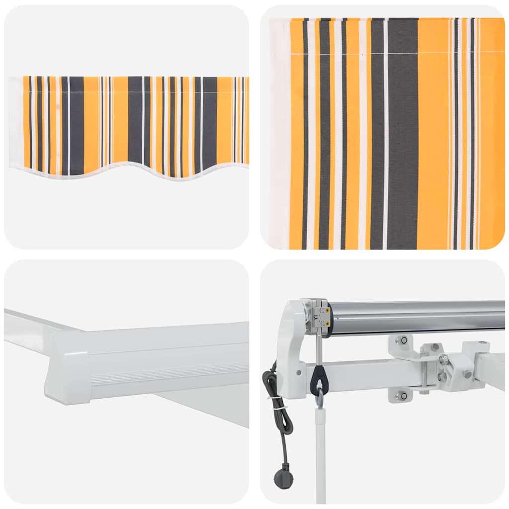 Povlačivi tende Šareni 600 × 300 cm Tkanina i Aluminij