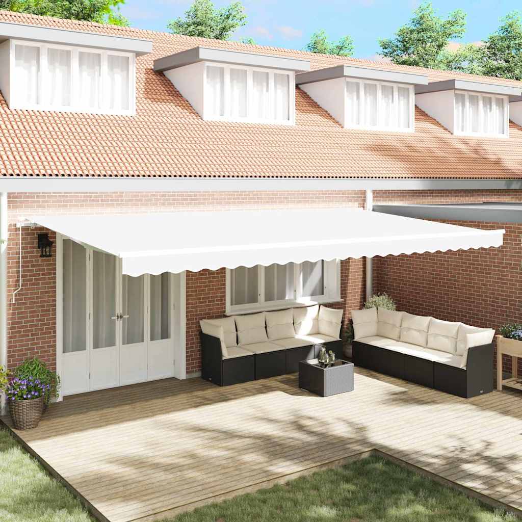 Skrovita tenda Bijelo 600 × 300 cm Poliester i aluminij