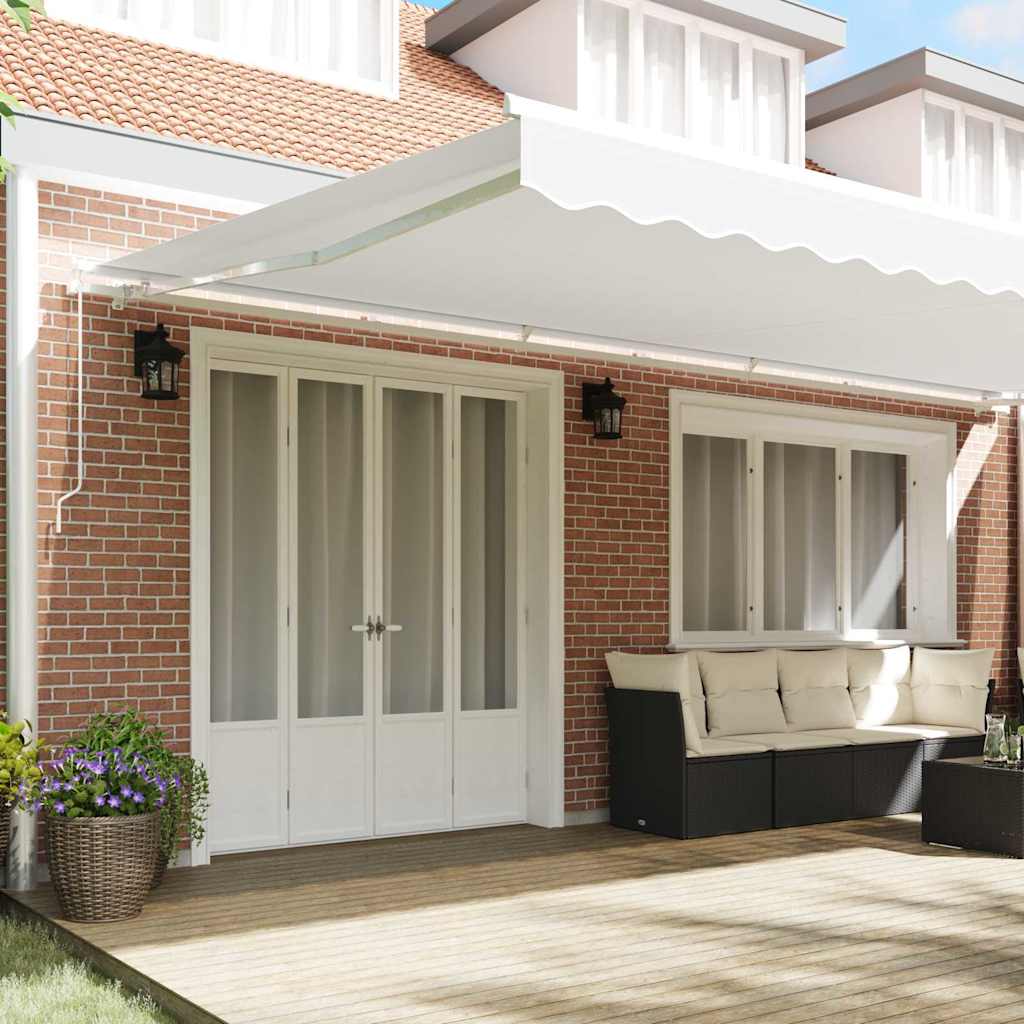 Povlačivi tende Bijela 600 × 300 cm Poliester i aluminij
