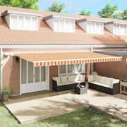 Skrovita tenda Žuta i narančasta 600 × 350 cm Tkanina i čelik