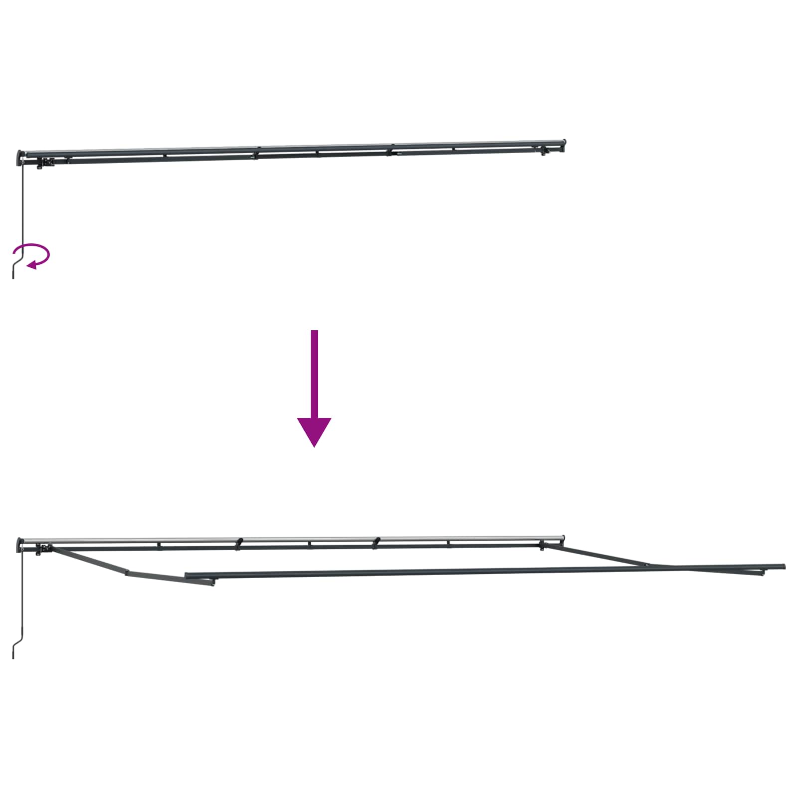 Skrovita tenda Žuta i narančasta 600 × 350 cm Poliester i čelik