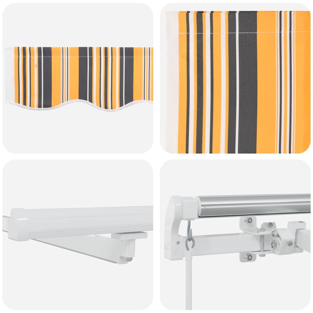 Povlačivi tende Šareni 600 × 350 cm Tkanina i Aluminij