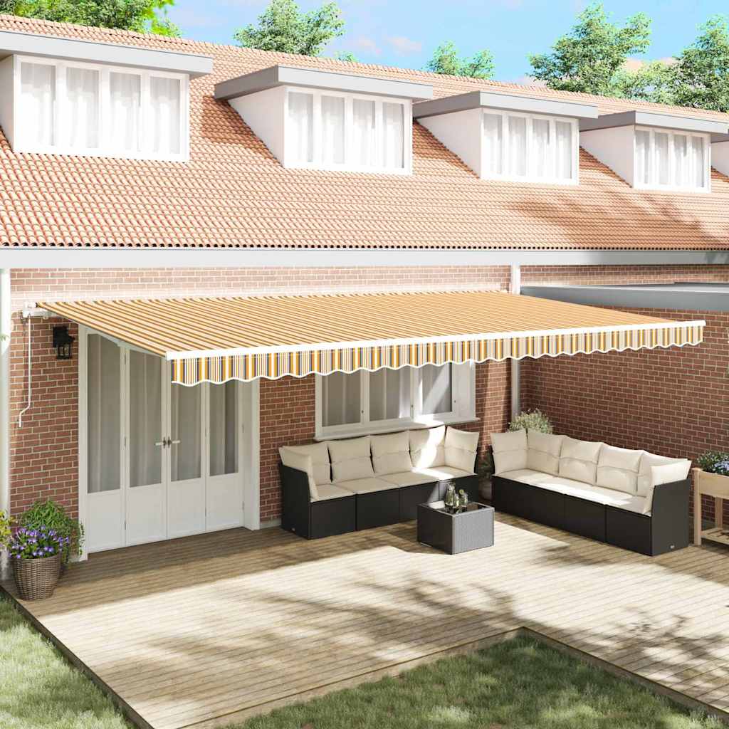 Povlačivi tende Šareni 600 × 350 cm Tkanina i Aluminij
