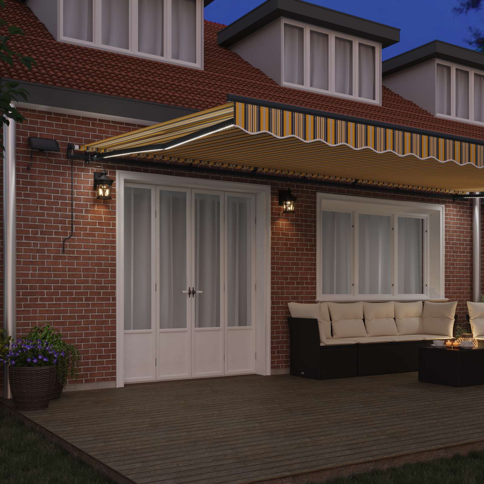 Povlačivi tende Šareni 600 × 350 cm Tkanina i Aluminij