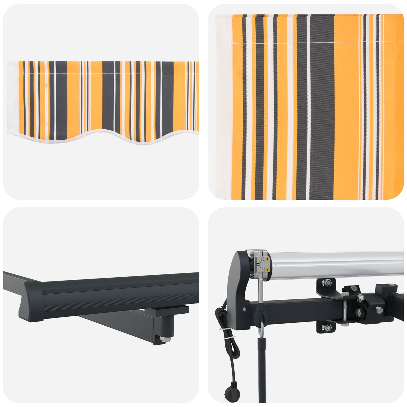 Povlačivi tende Šareni 600 × 350 cm Tkanina i Aluminij