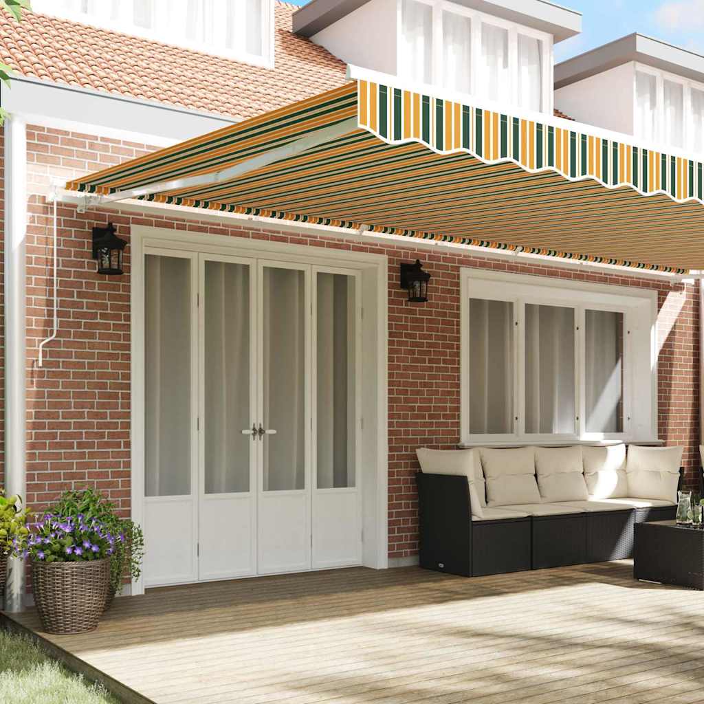 Povlačivi tende Šareni 600 × 350 cm Poliester i aluminij