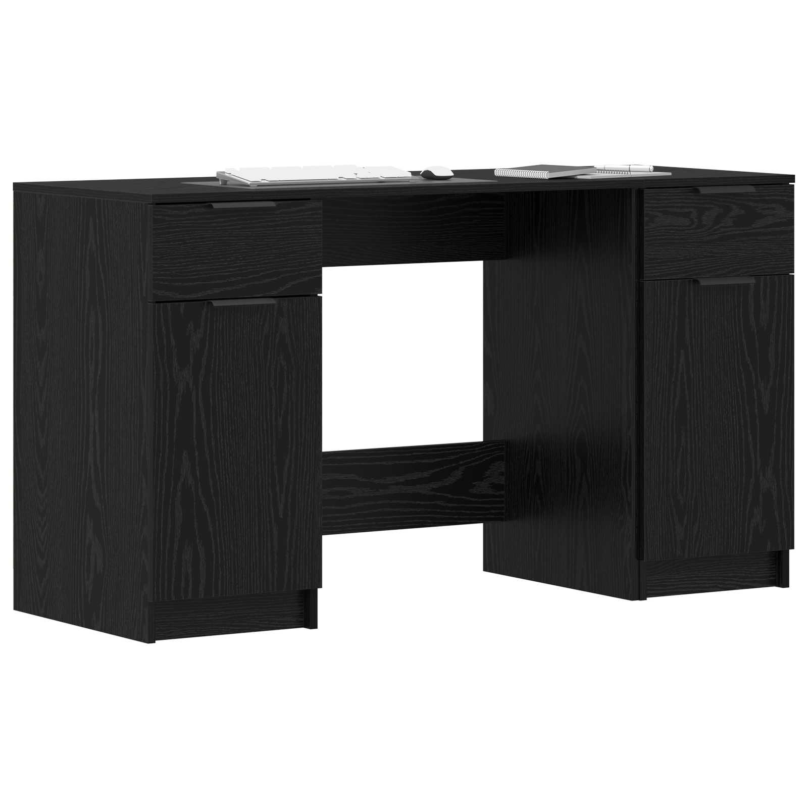 Stol s ladicama Crni hrast 133 x 50 x 75 cm Konstruirano drvo