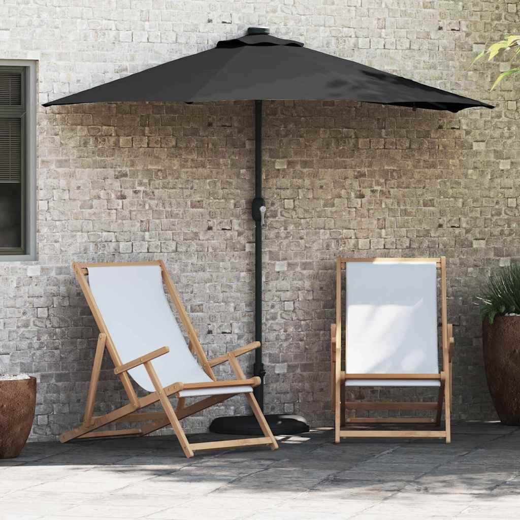 Vrtni suncobran Crna 294 x 150 x 223 cm Poliester i čelik