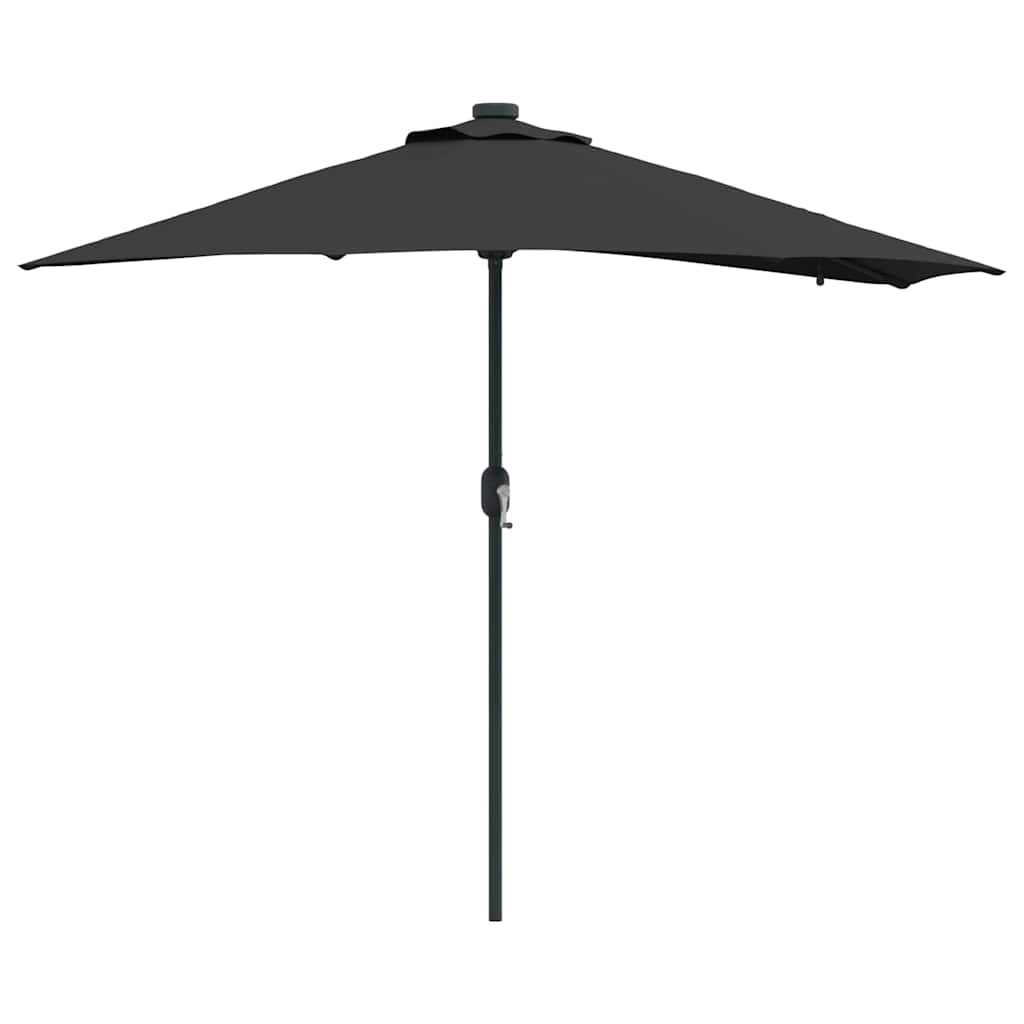 Vrtni suncobran Crna 294 x 150 x 223 cm Poliester i čelik