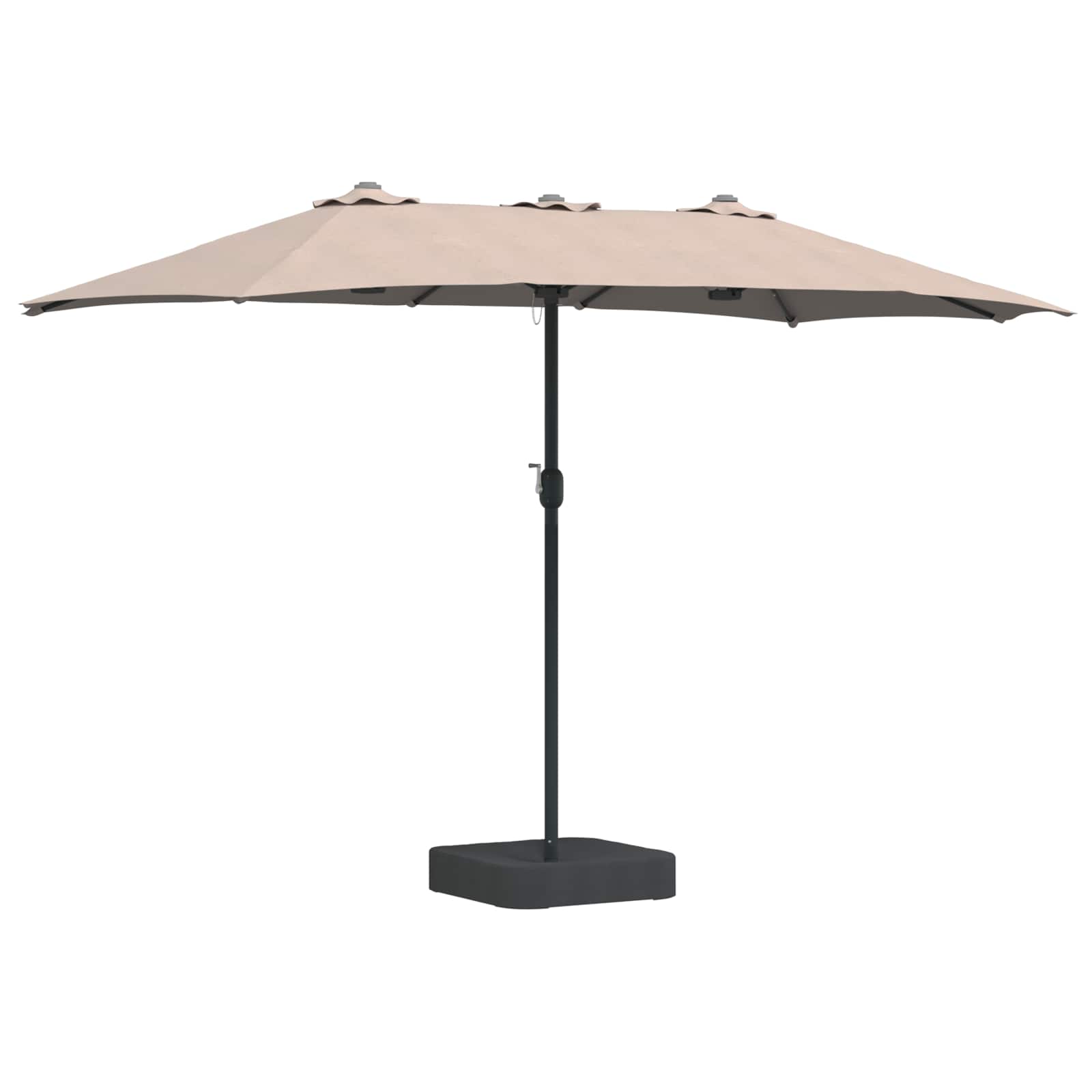 Vrtni suncobran Sivo-smeđa 385 x 209 x 244 cm Poliester