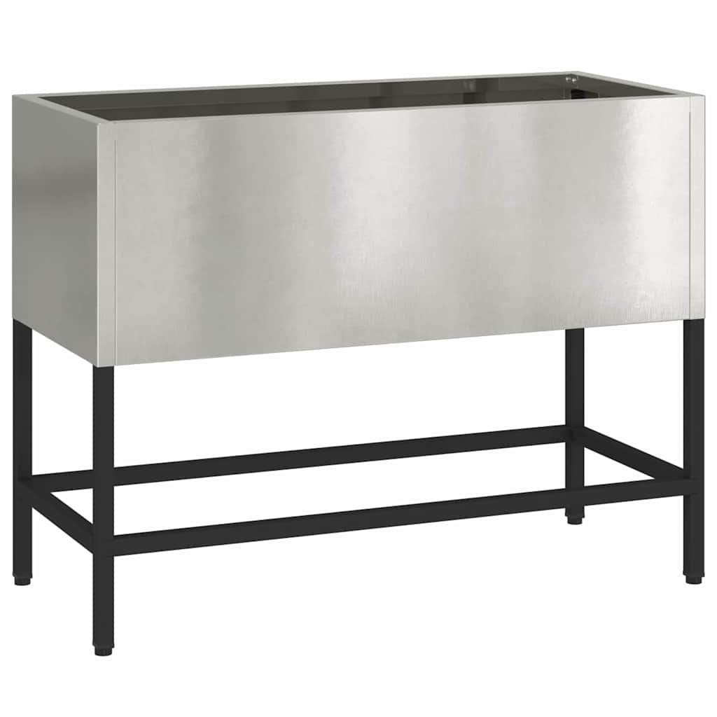 Povišeni Vrtni Planter Srebrno 60 x 26 x 45 cm Nehrđajući čelik
