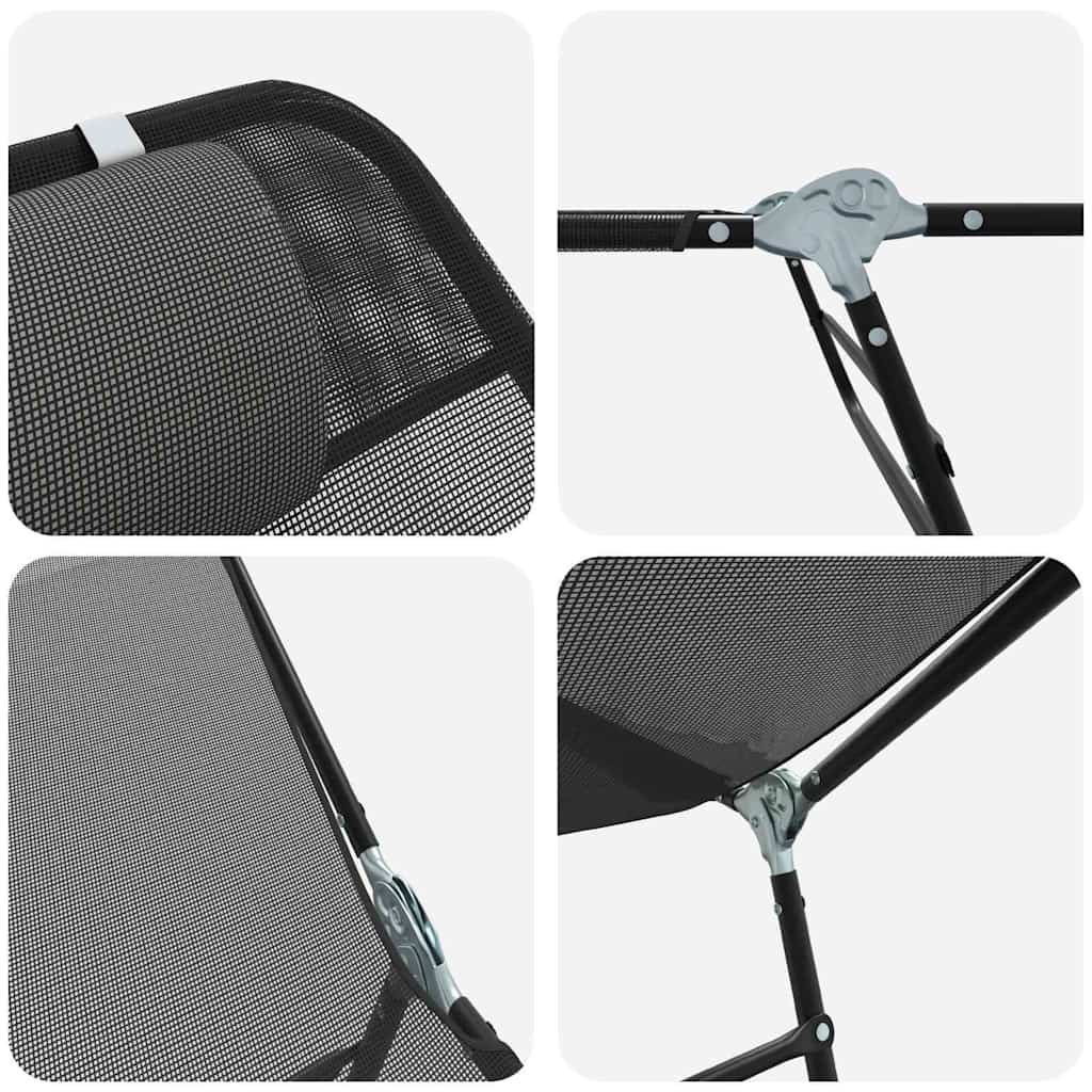 Sklopiva ležaljka za sunčanje 2 pcs Crna 182 x 55 x 85,5 cm